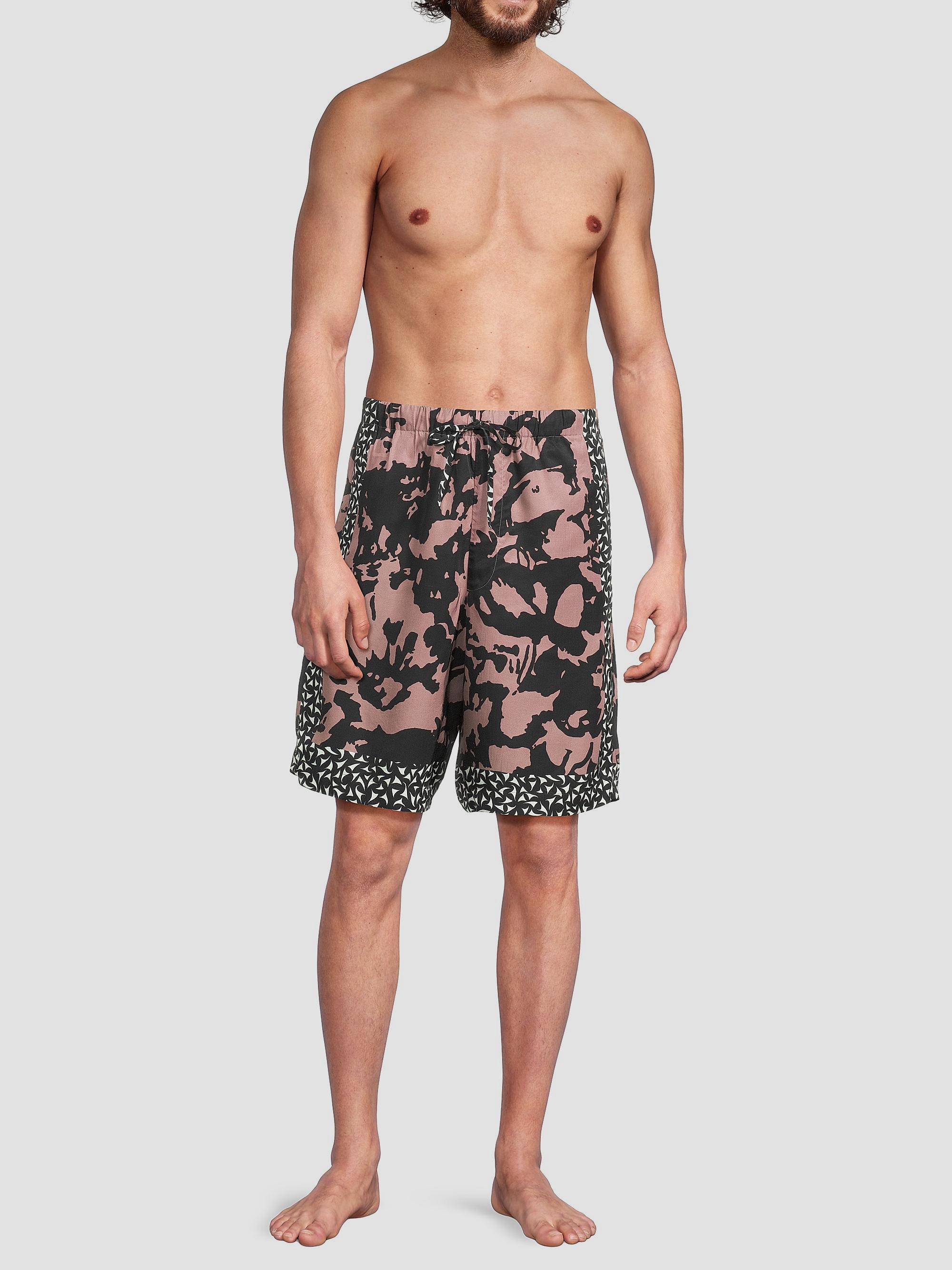 Dries Van Noten Men's Two-Tone Abstract Print Swim Shorts - Old Rose | Thumbnail 2
