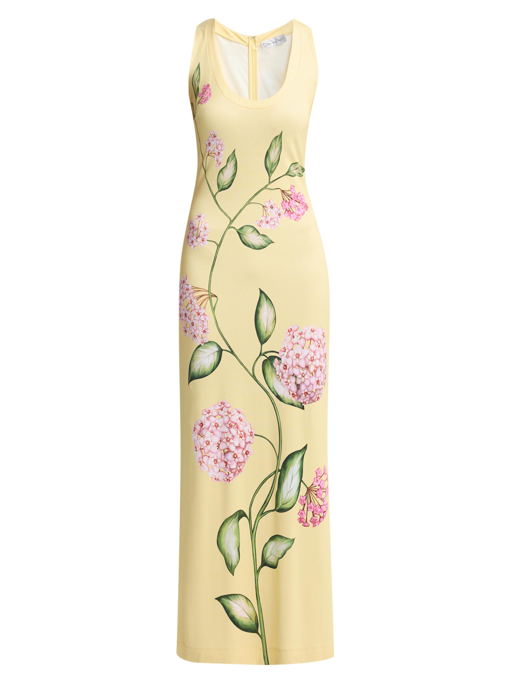 Oscar de la Renta Women's Porcelain Flower Jersey Gown - Pink Butter
