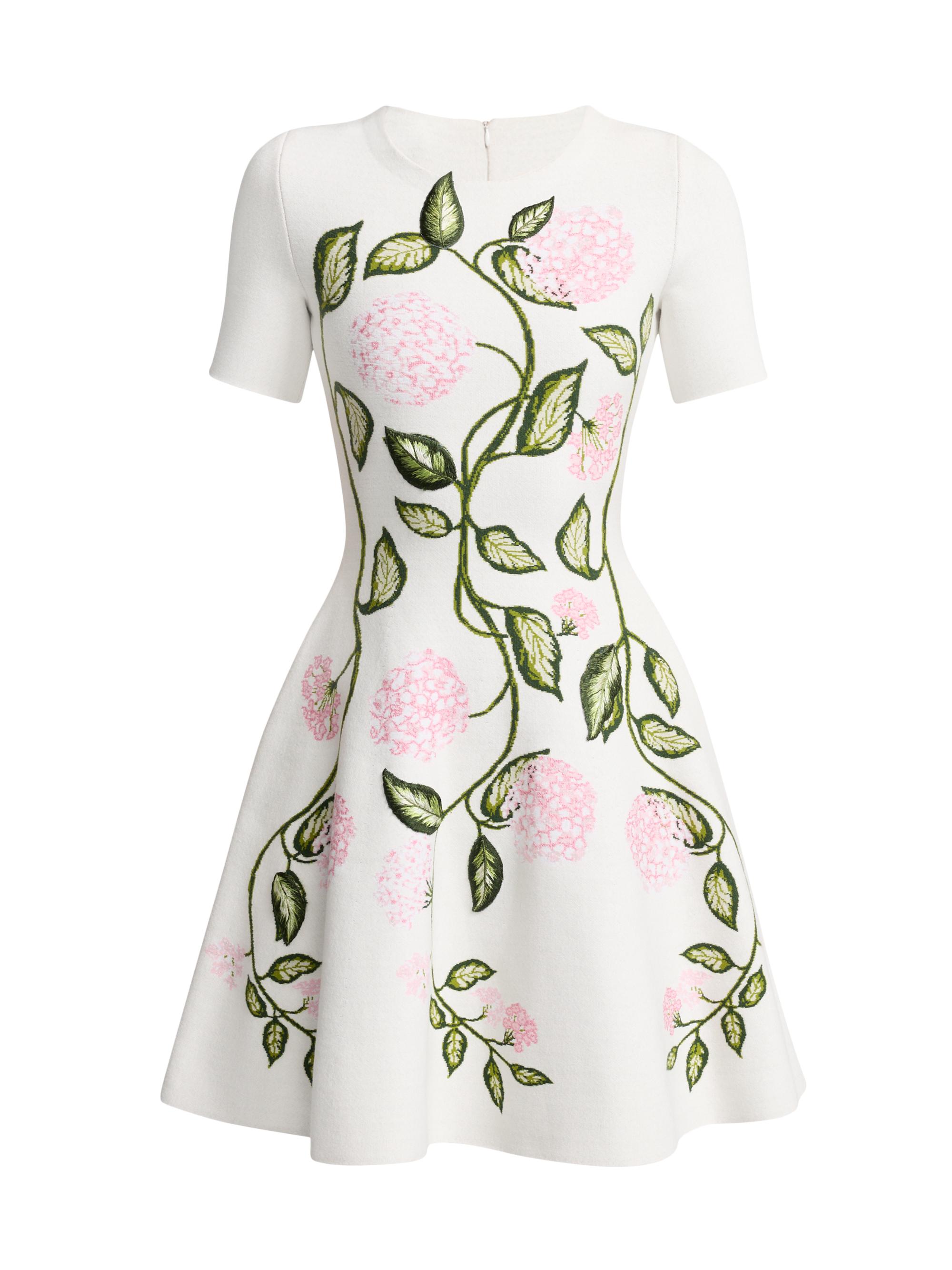 Oscar de la Renta Porcelain Flowers Jacquard Minidress | Saks