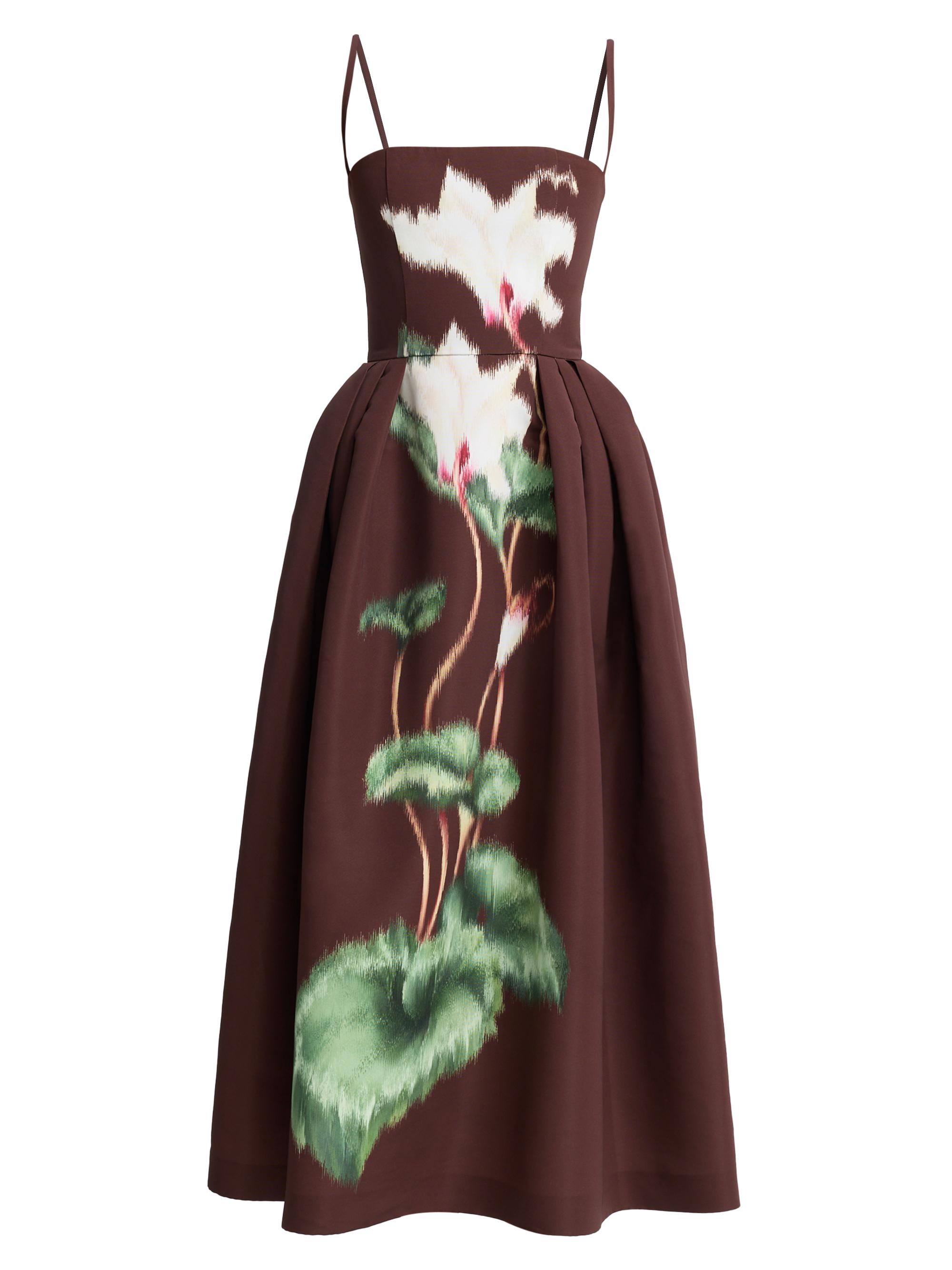 Oscar de la Renta Women's Cyclamen Faille Midi-Dress - White Mahogany