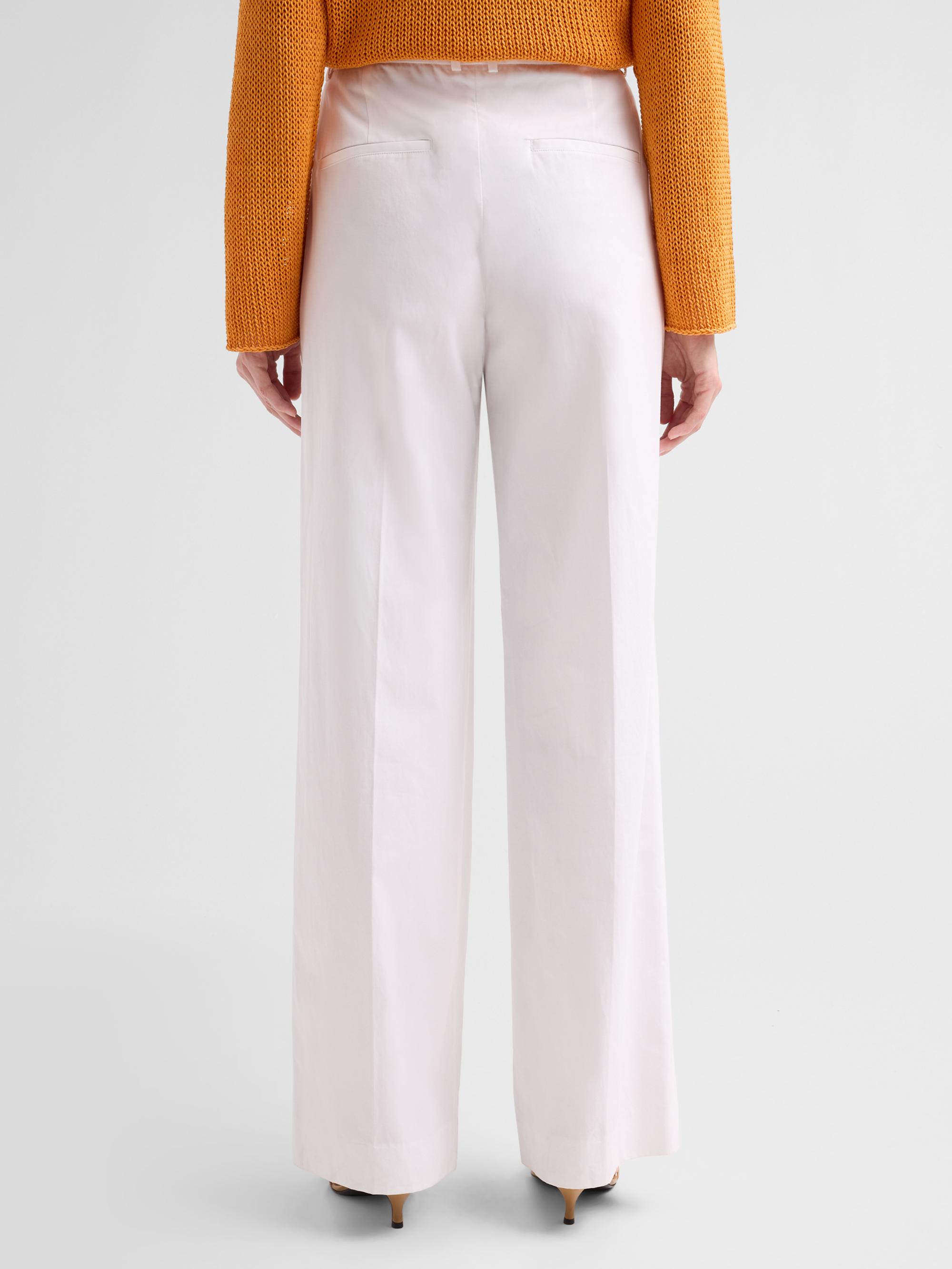 Vince Women's Camille Cotton-Blend Mid-Rise Wide-Leg Trousers - Optic White | Thumbnail 3