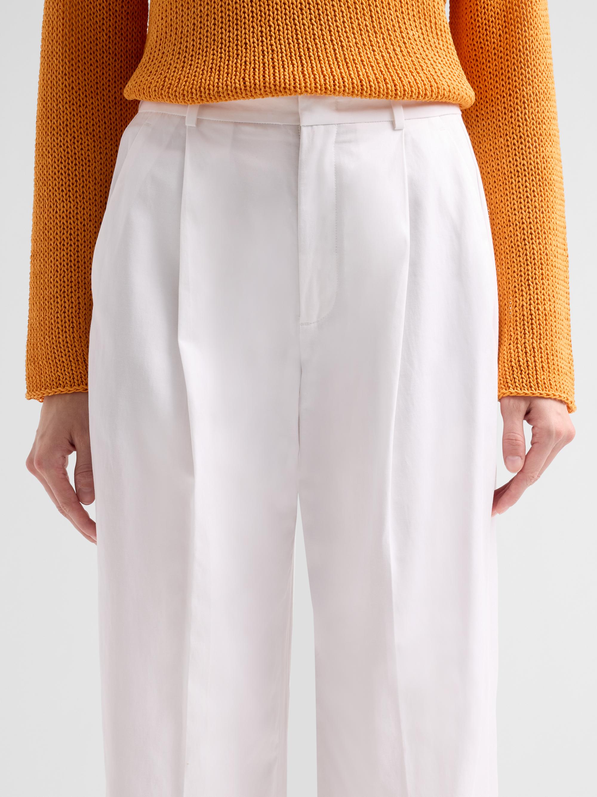 Vince Women's Camille Cotton-Blend Mid-Rise Wide-Leg Trousers - Optic White | Thumbnail 5