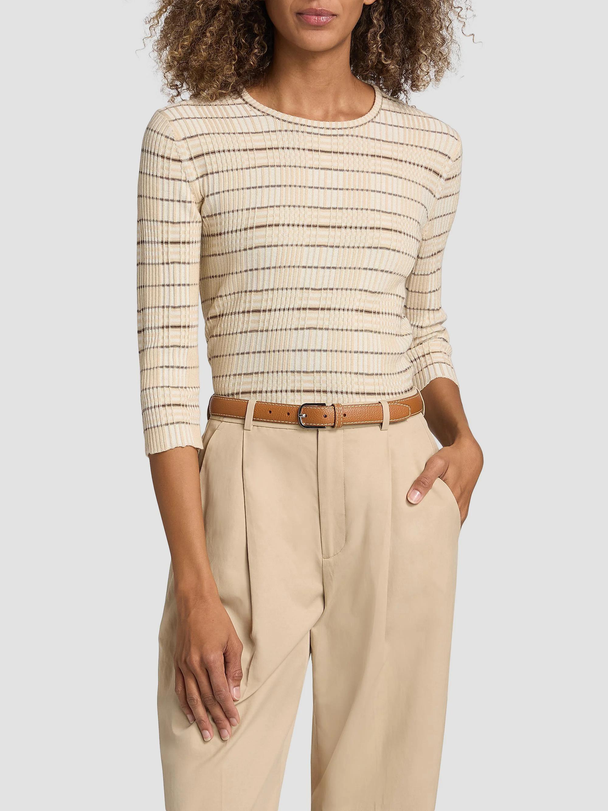 Vince Variegated Plaid Rib-Knit Top | Saks Fifth Avenue