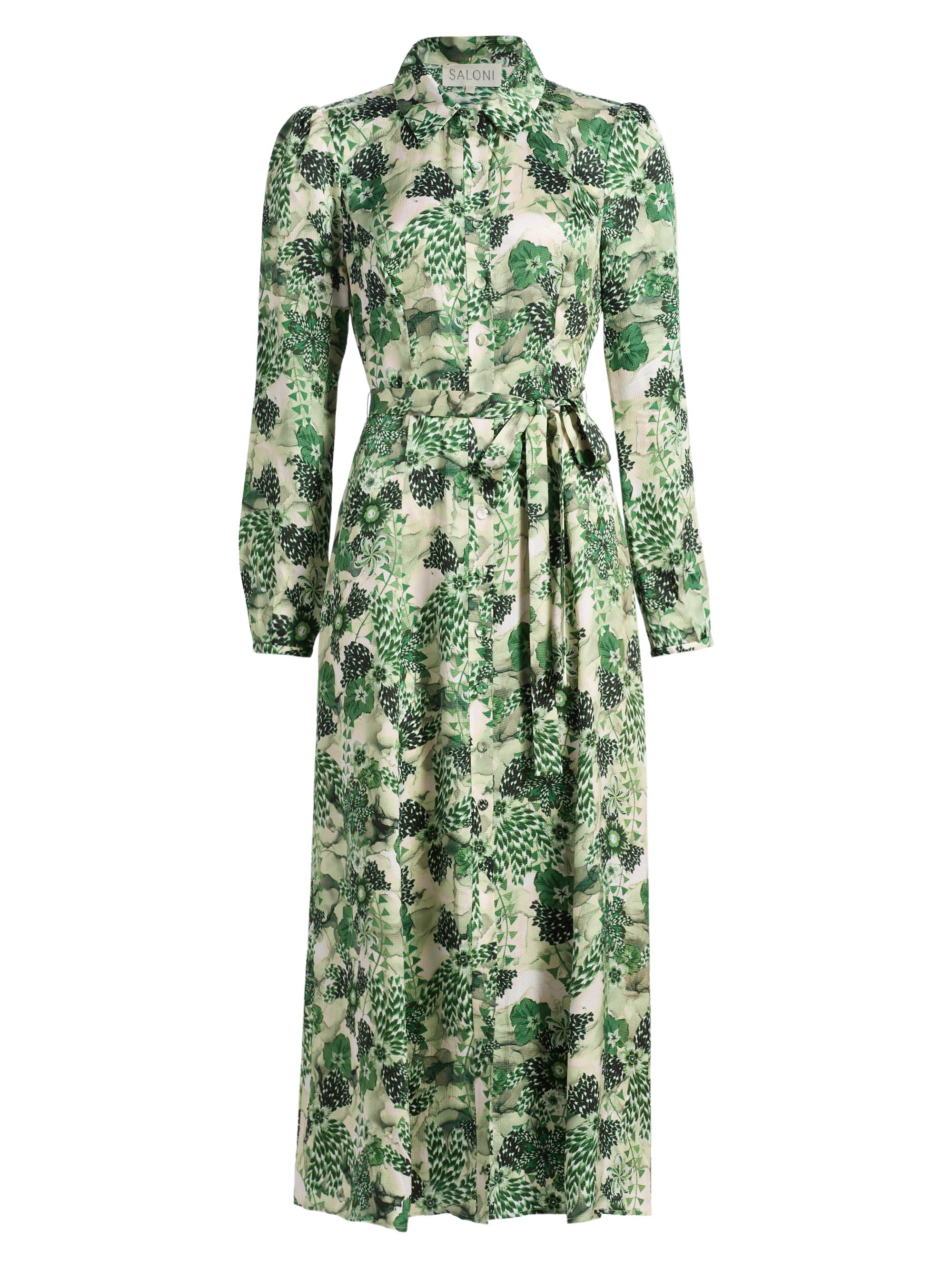 Saloni Women's Vanessa Printed Midi-Shirtdress - Celosia