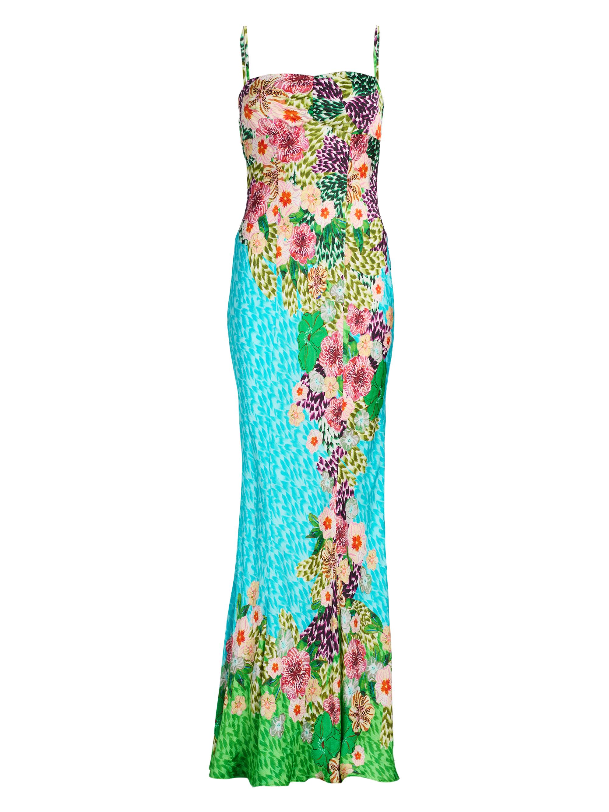 Saloni Women's Renee Printed Maxi Dress - Plumeria Trellis Plmt