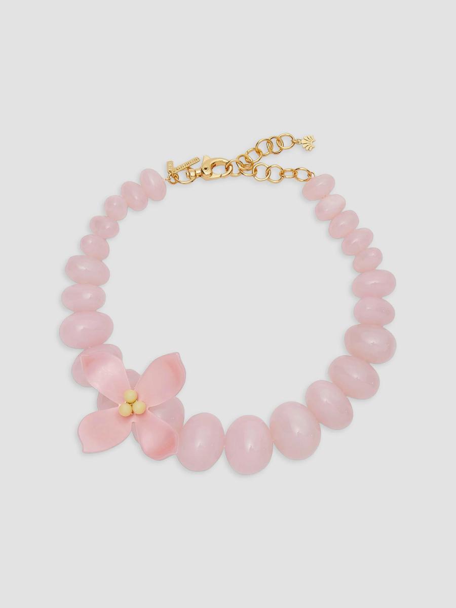 Lele Sadoughi Oleander 14K-Gold-Plated & Acetate Flower Necklace