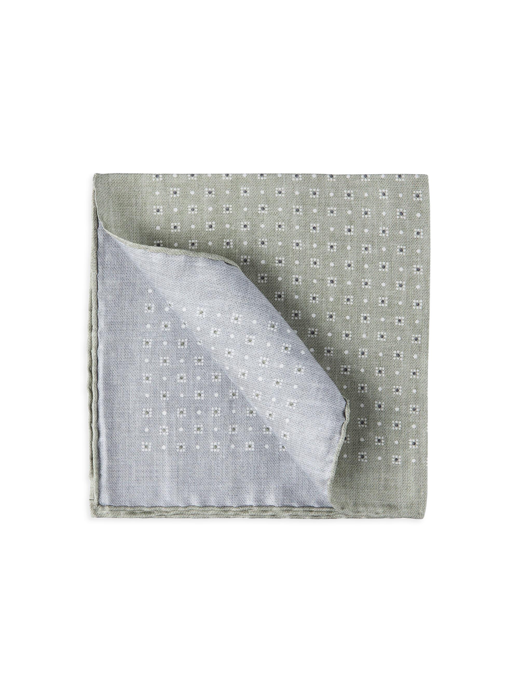 Brunello Cucinelli Men's Silk Patterned Pocket Square - Khaki