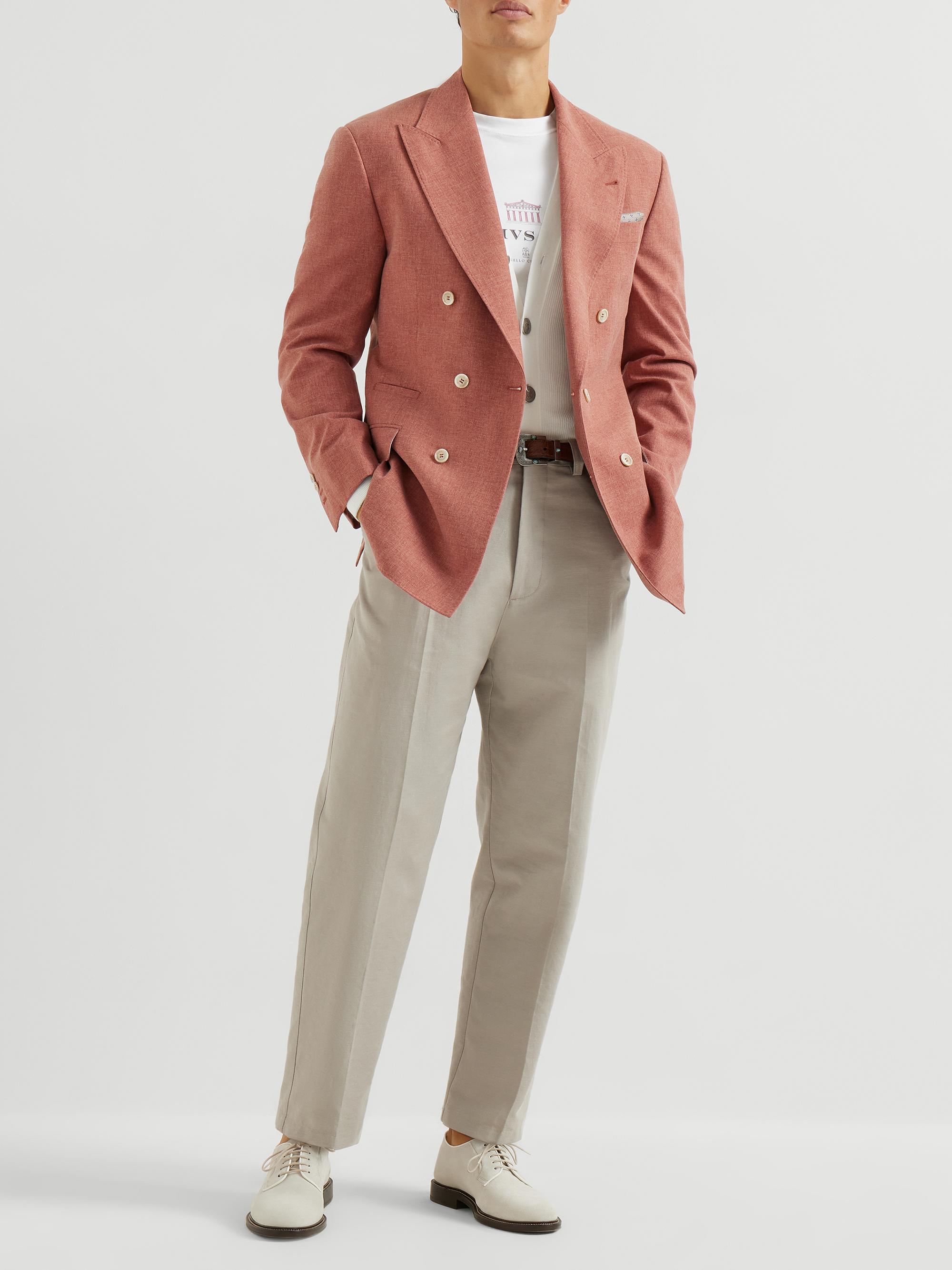 Brunello Cucinelli Virgin Wool, Cotton and Silk Mouliné One and a