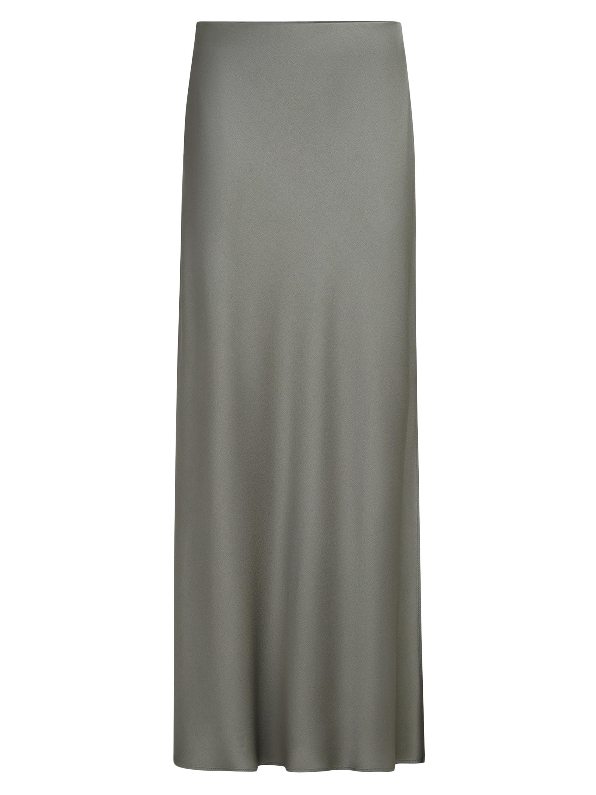 Women’s Satin Cady Fluid Bias Cut Skirt – Olive – Size 12