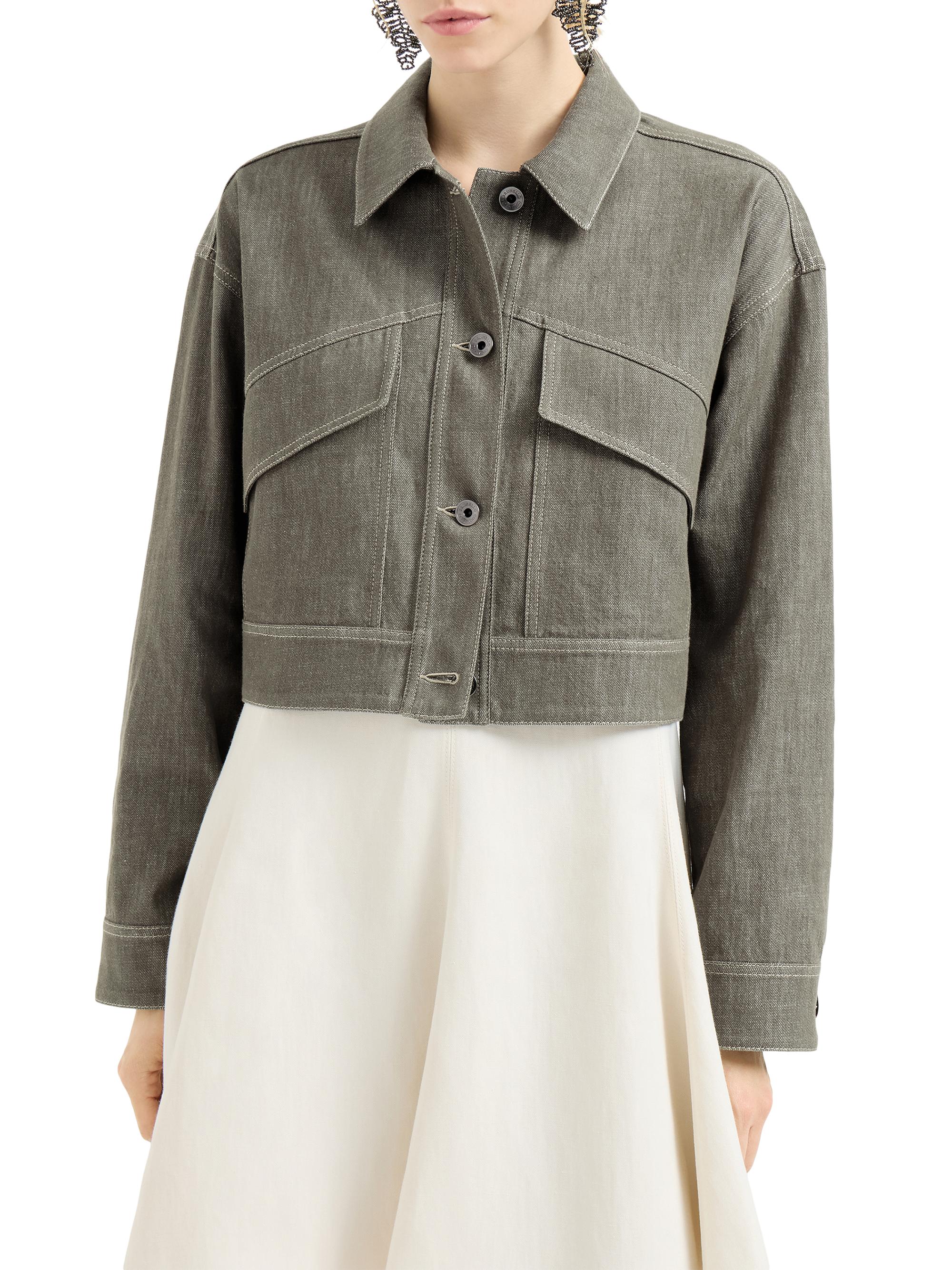 Brunello Cucinelli Cotton Denim Effect Twill Outerwear Jacket with