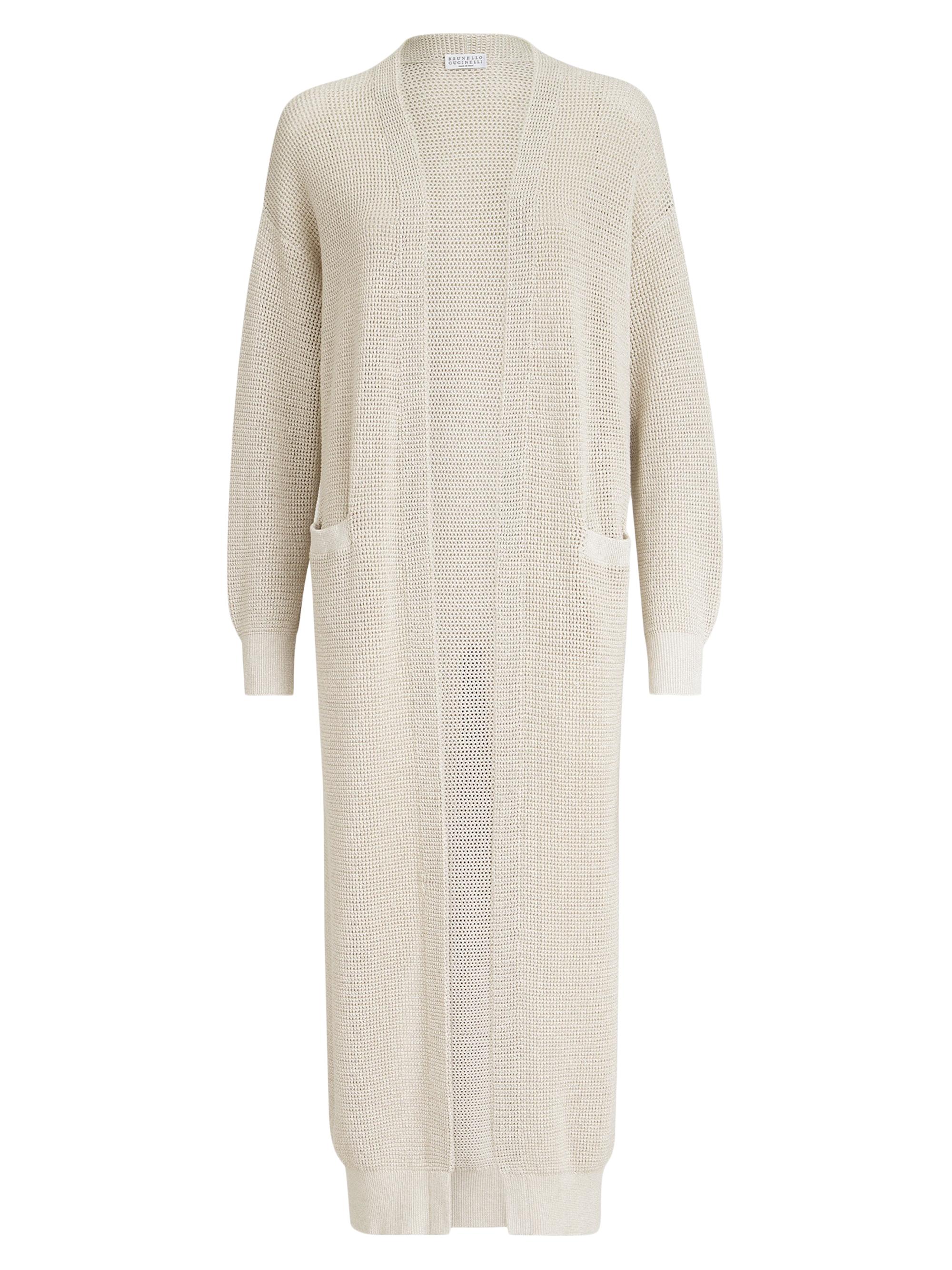 Brunello Cucinelli Women's Cotton Sparkling Net Long Cardigan - Oat