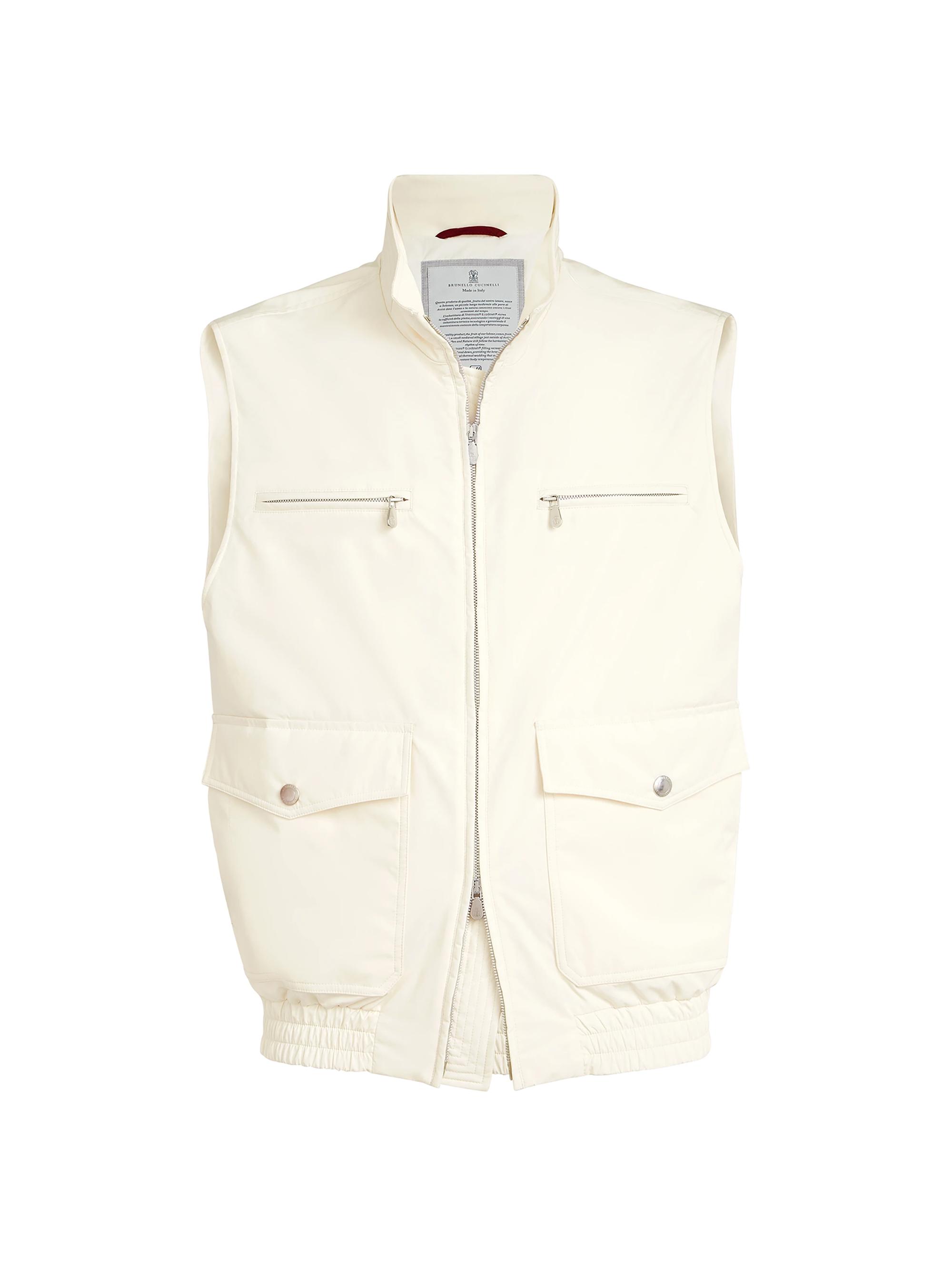 Brunello Cucinelli Men's Bonded Nylon Vest with Thermore Padding - Panama