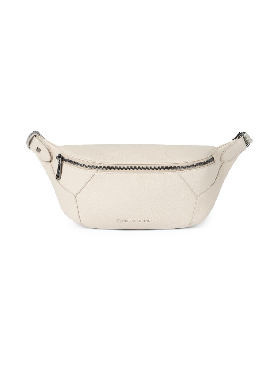 美品 BRUNELLO CUCINELLI レザー ボディバッグ ウエストバッグ Brunello Cucinelli Duo Belt Bag in Grained Soft Leather with