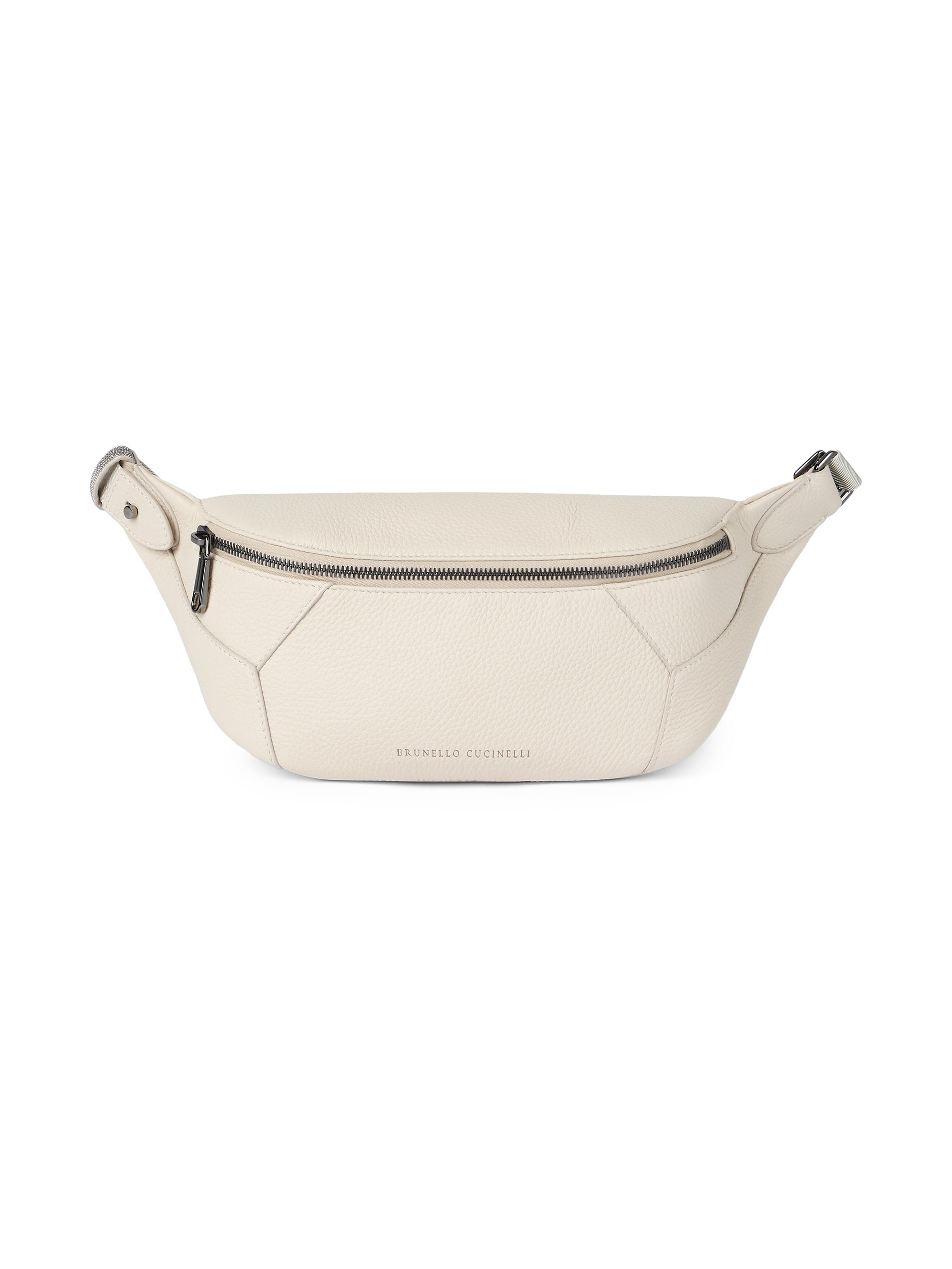 Brunello Cucinelli Women's Duo Belt Bag in Grained Soft Leather with Monili -