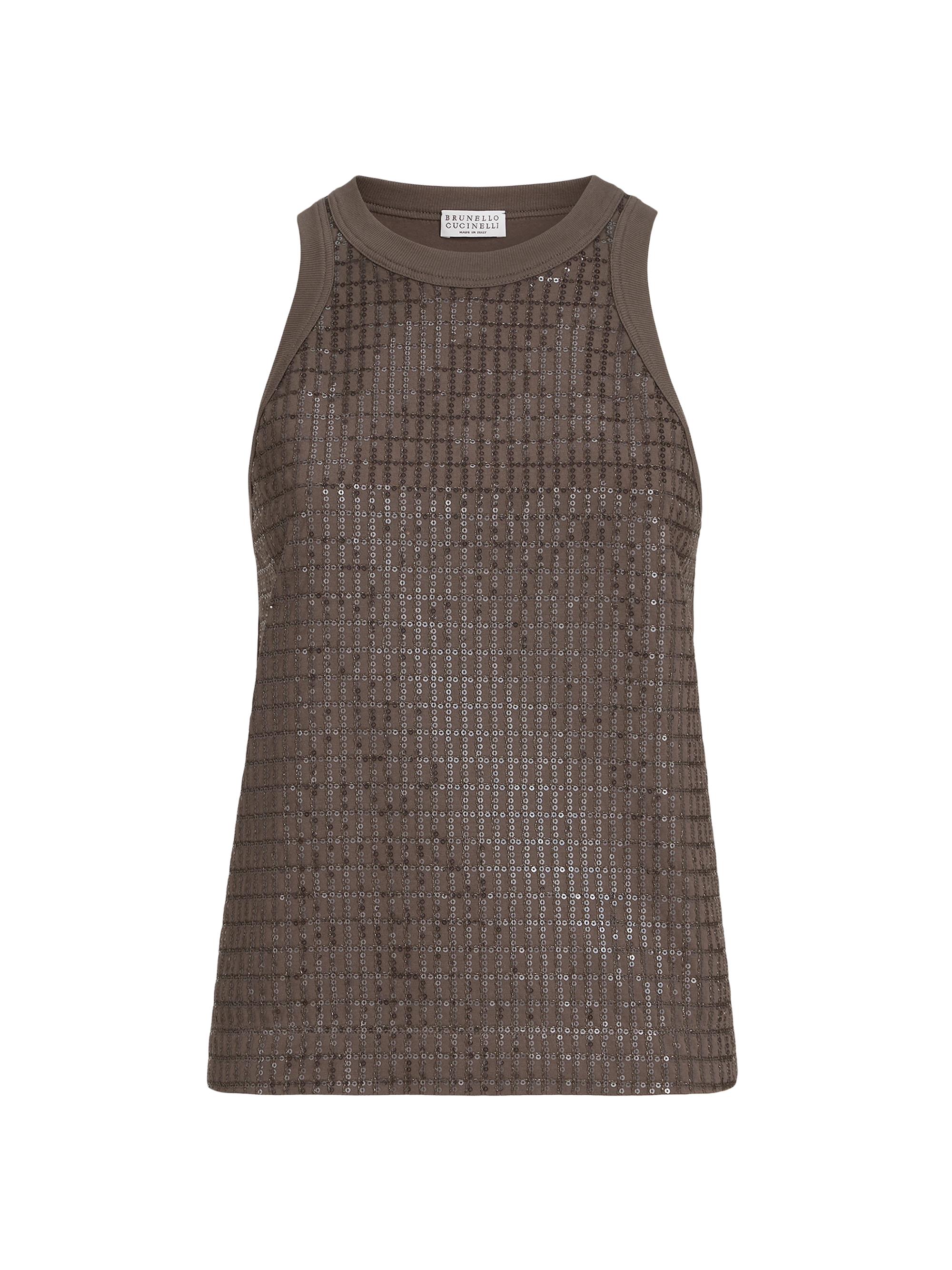 Brunello Cucinelli Women's Stretch Cotton Jersey Top - Brown