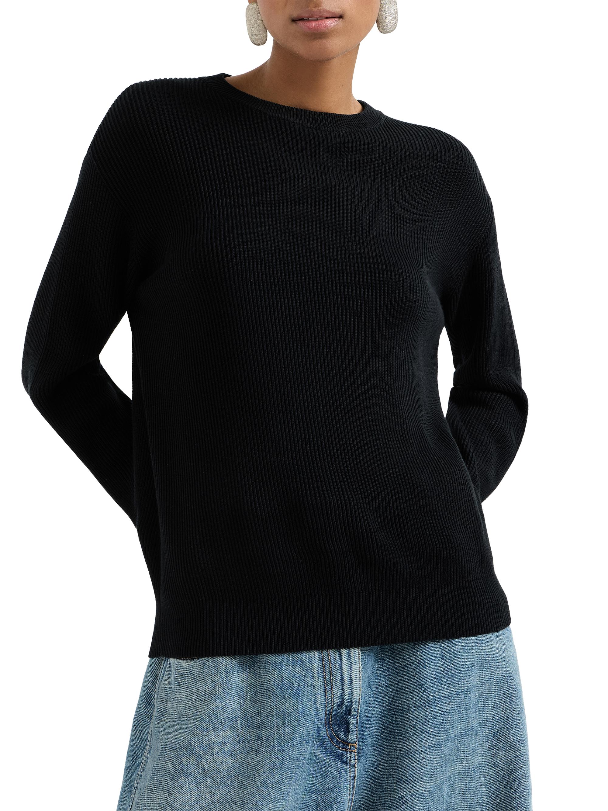 Cotton English Rib Sweater with Monili