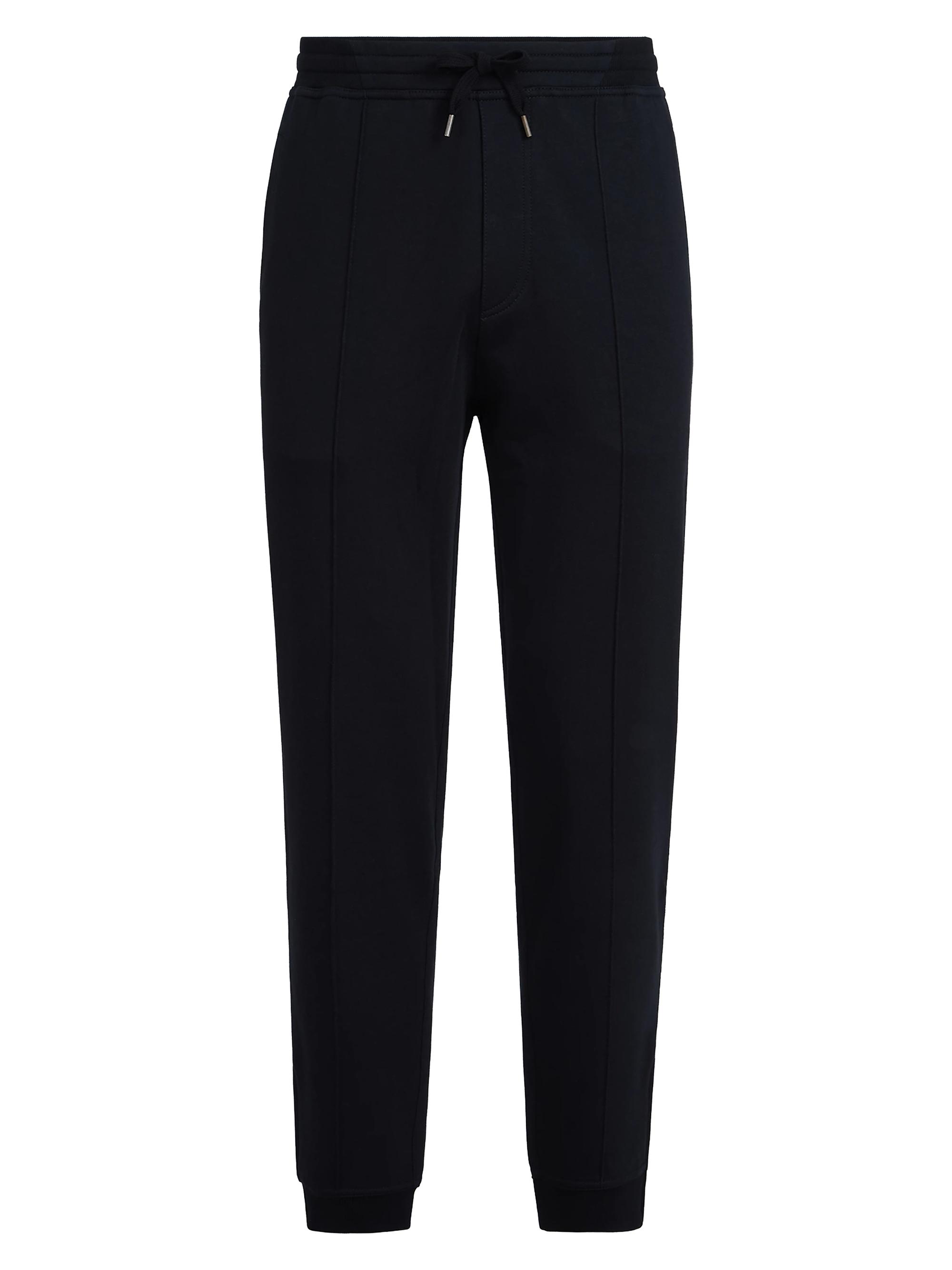 Brunello Cucinelli Men's Techno Cotton French Terry Trousers with Crête Detail - Black