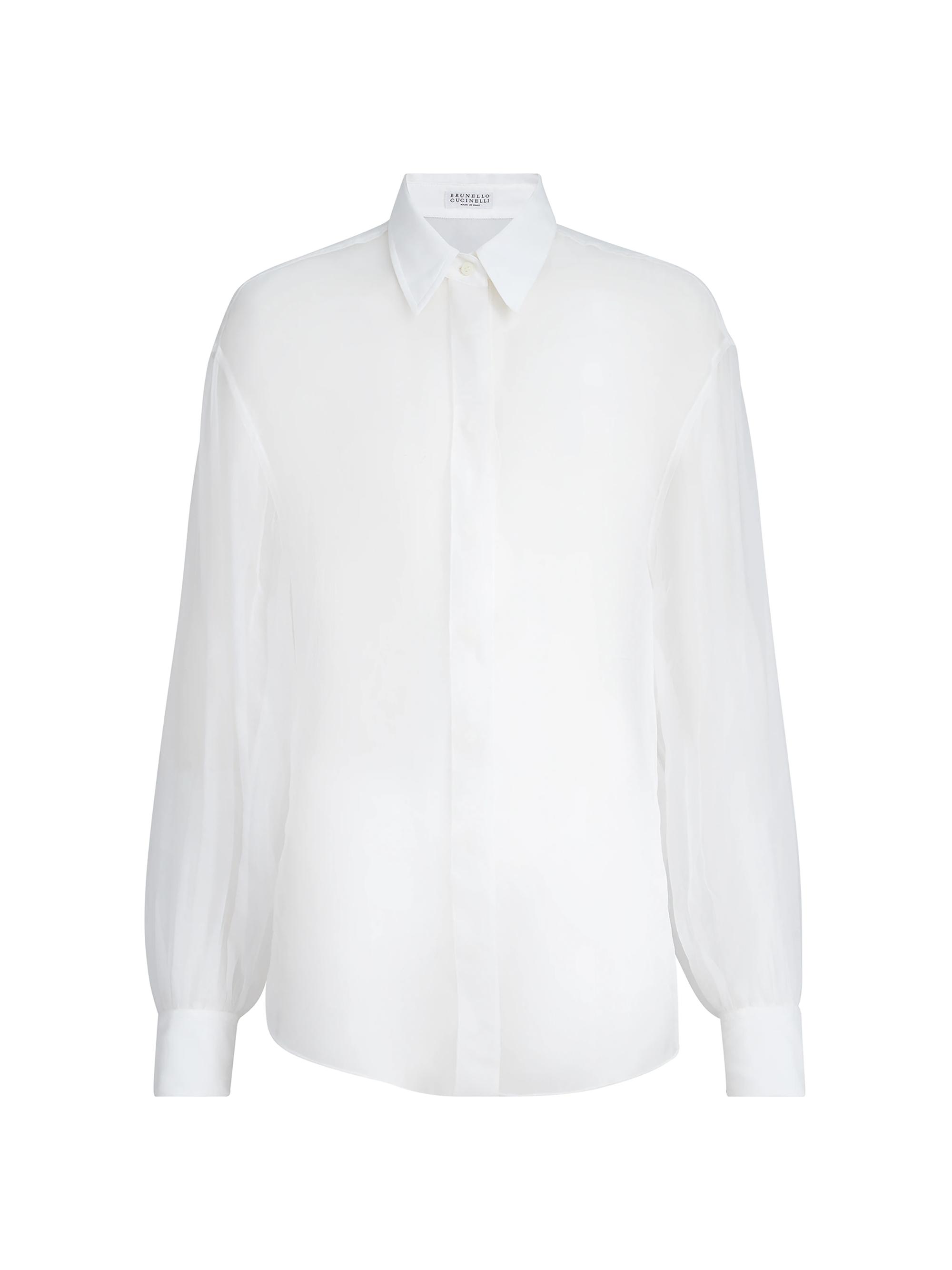 Brunello Cucinelli Women's Crispy Silk Shirt - White