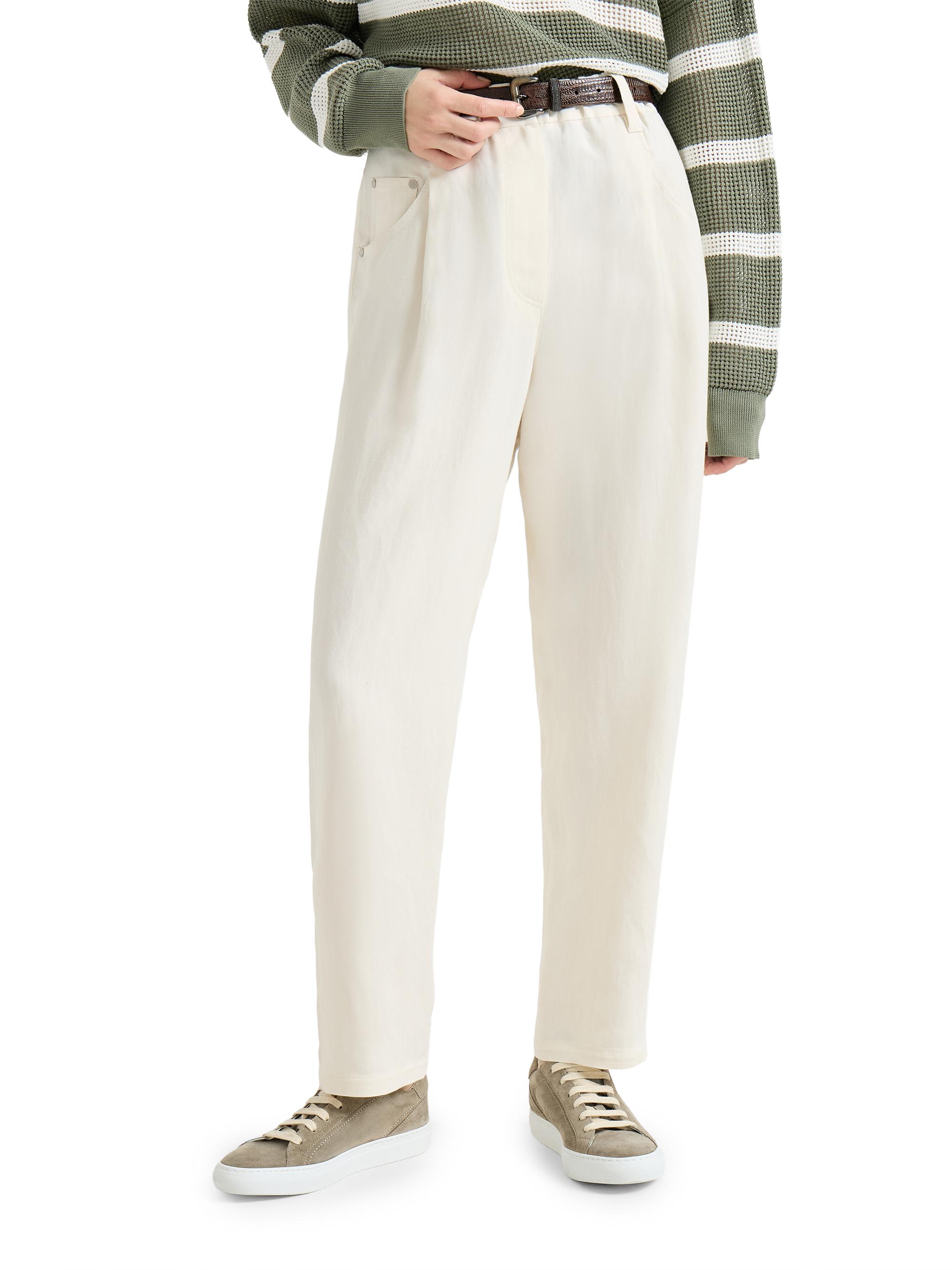 Brunello Cucinelli Viscose and Linen Fluid Twill Baggy Trousers