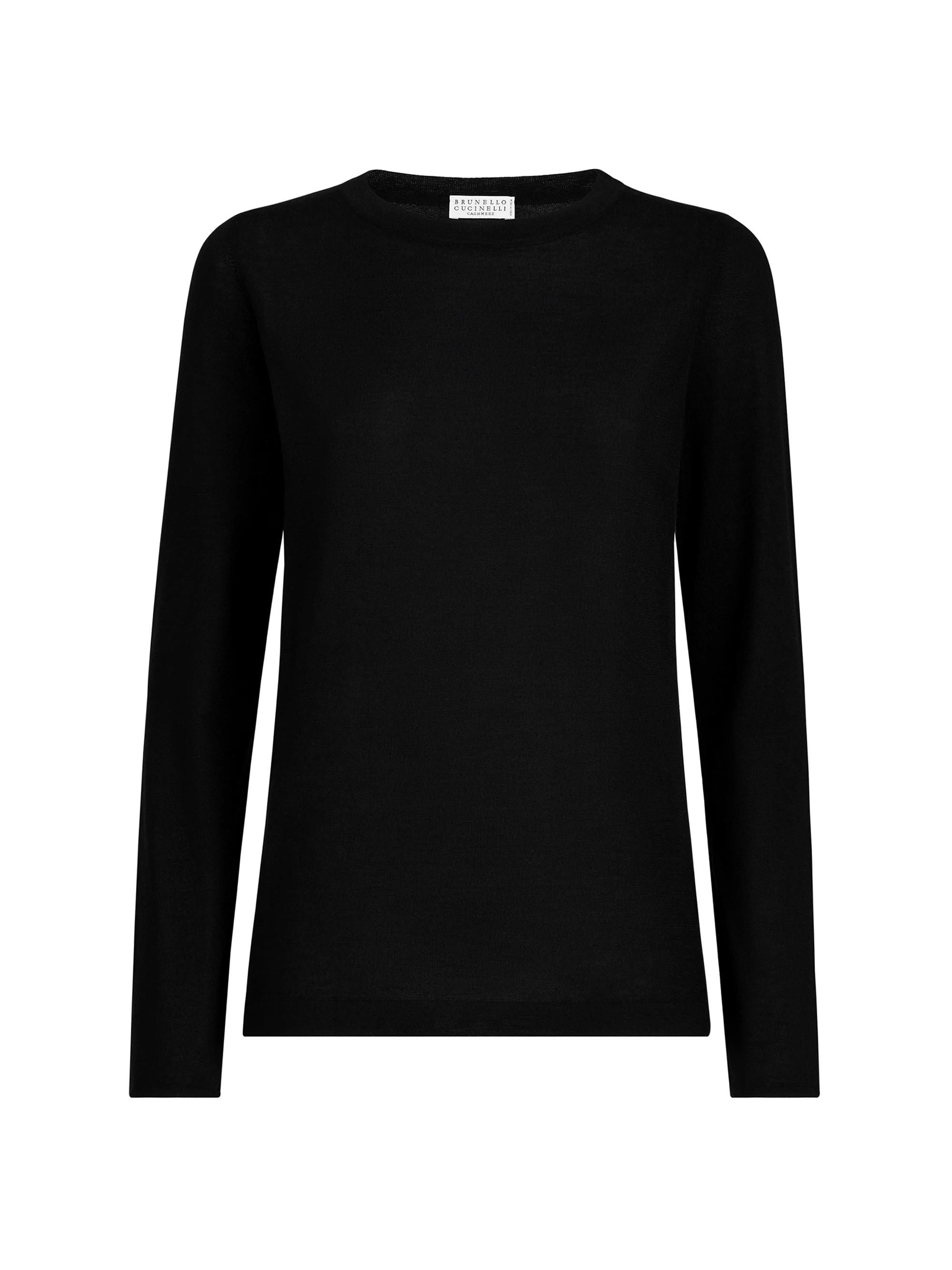 Brunello Cucinelli Women's Cashmere and Silk Lightweight Sweater - Black