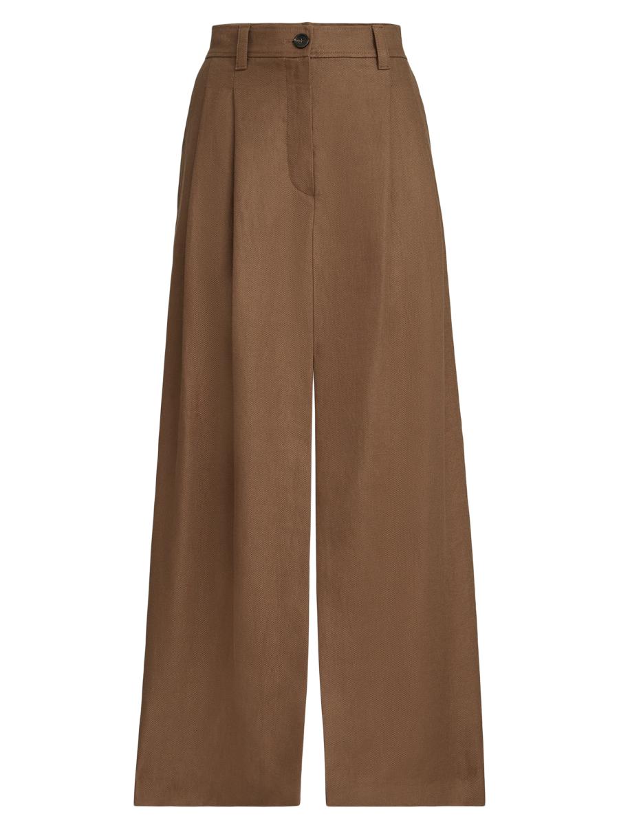 Brunello Cucinelli Women's Linen Diagonal Sartorial Skirt With Monili