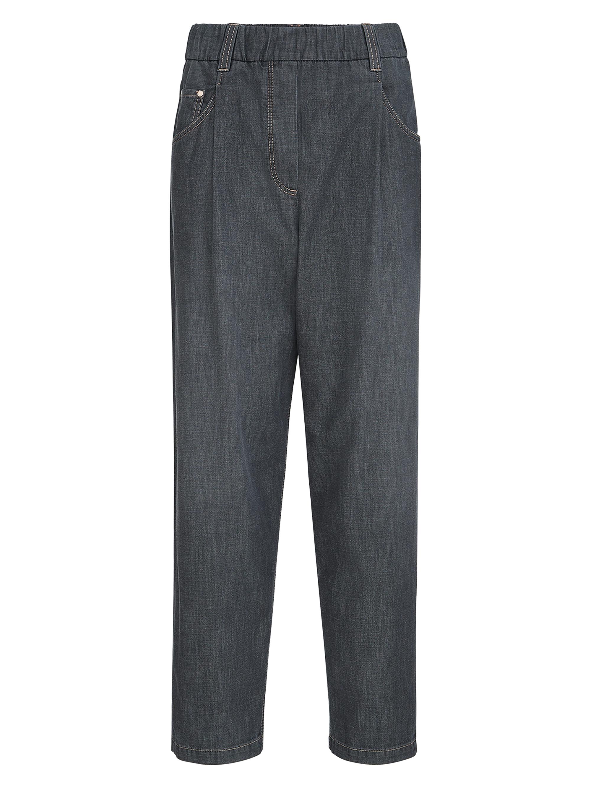 Brunello Cucinelli Women's Lightweight Denim Five Pocket Trousers - Dark Grey