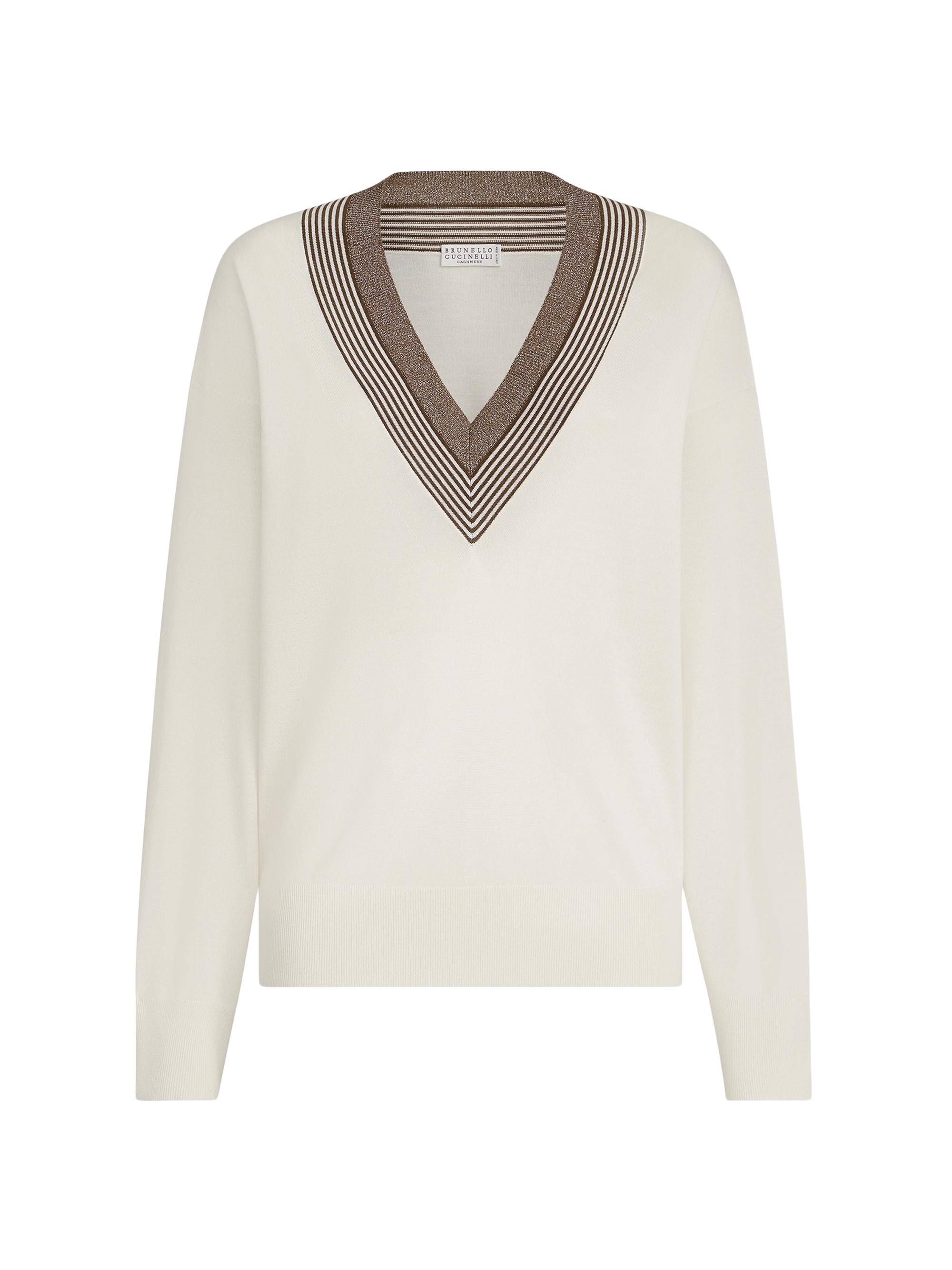 Brunello Cucinelli Women's Cashmere and Silk Lightweight Sweater - White