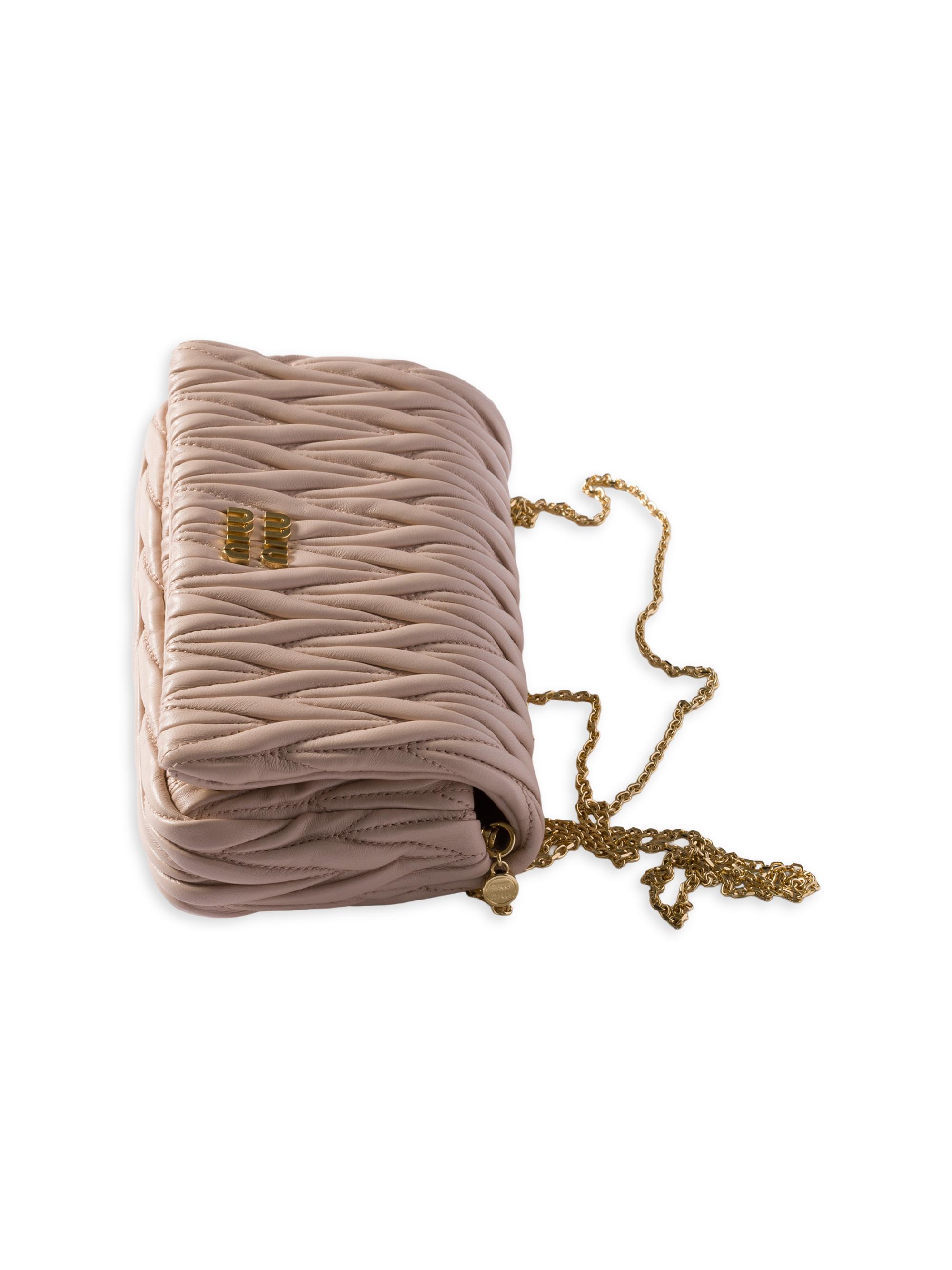 Miu Miu Matelassé Nappa Leather Mini Shoulder Bag | Saks Fifth Avenue