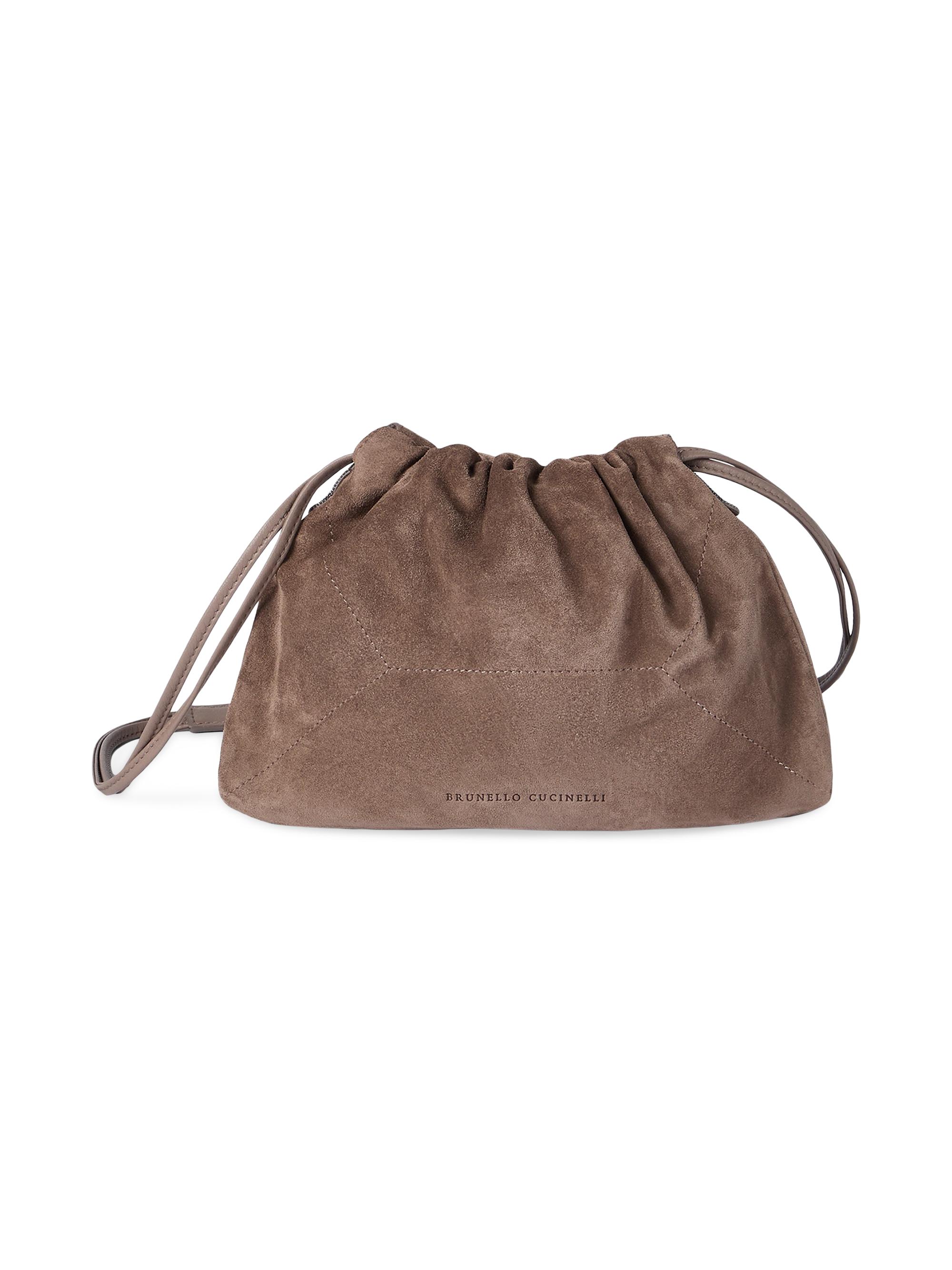Brunello Cucinelli Duo Pouch Bag in Suede with Monili | Saks Fifth