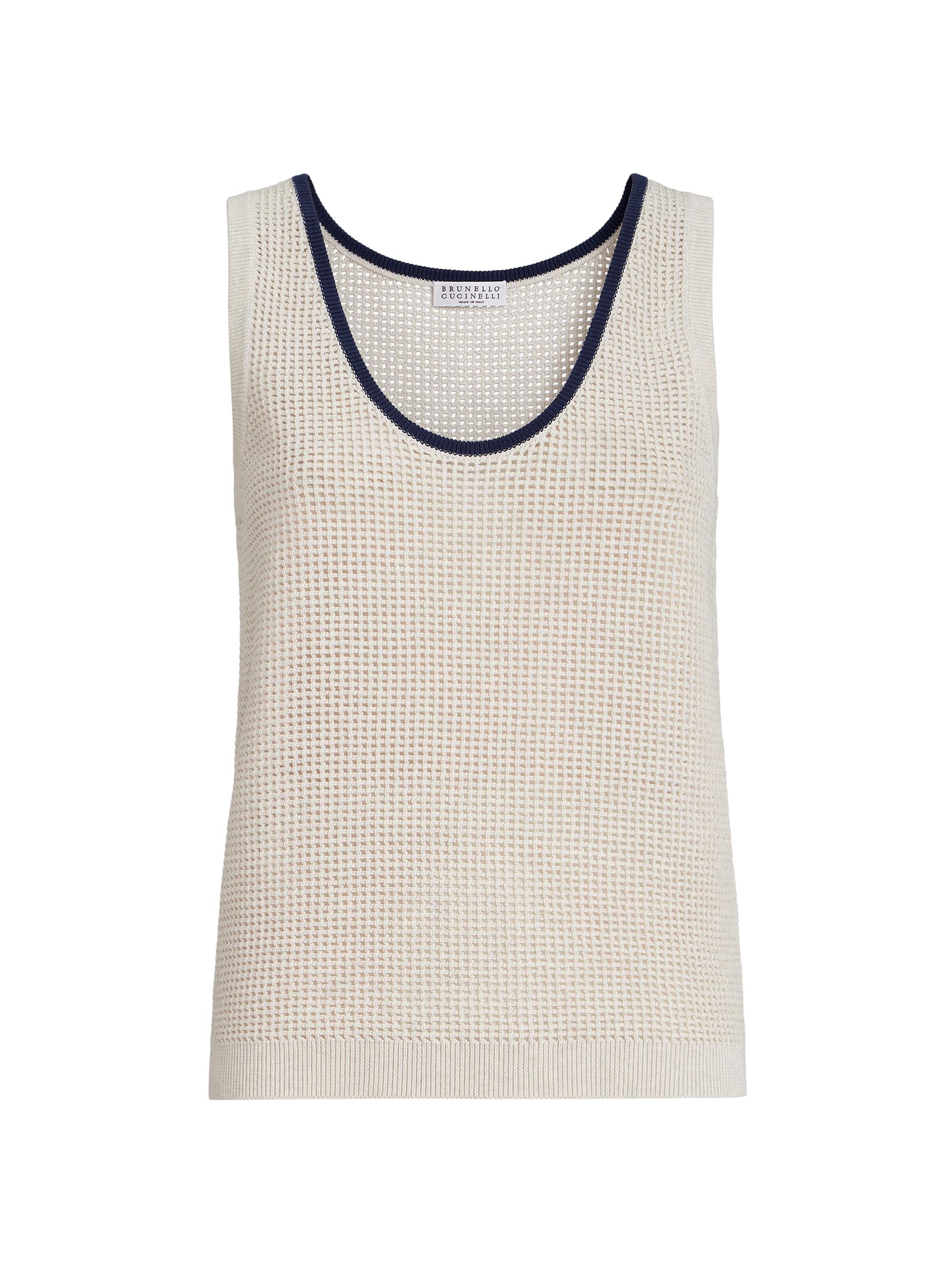 Brunello Cucinelli Women's Cotton Net Knit Top - Oat