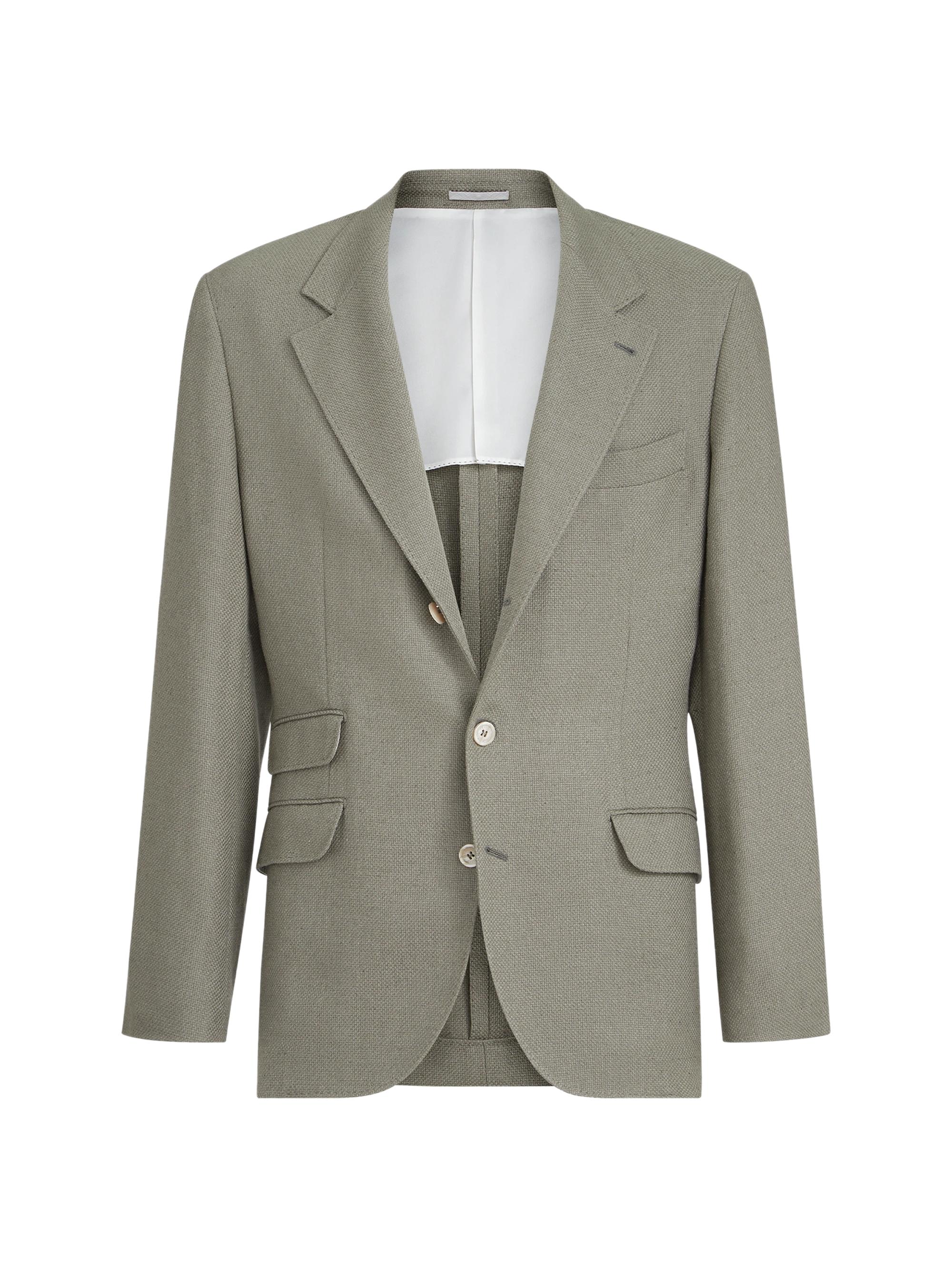 Brunello Cucinelli Silk, Linen and Wool Hopsack Deconstructed