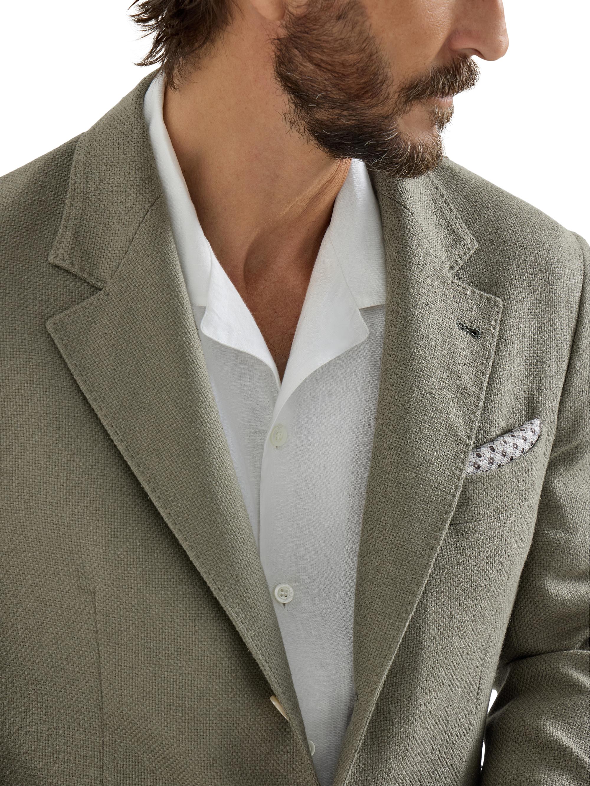 Brunello Cucinelli Silk, Linen and Wool Hopsack Deconstructed