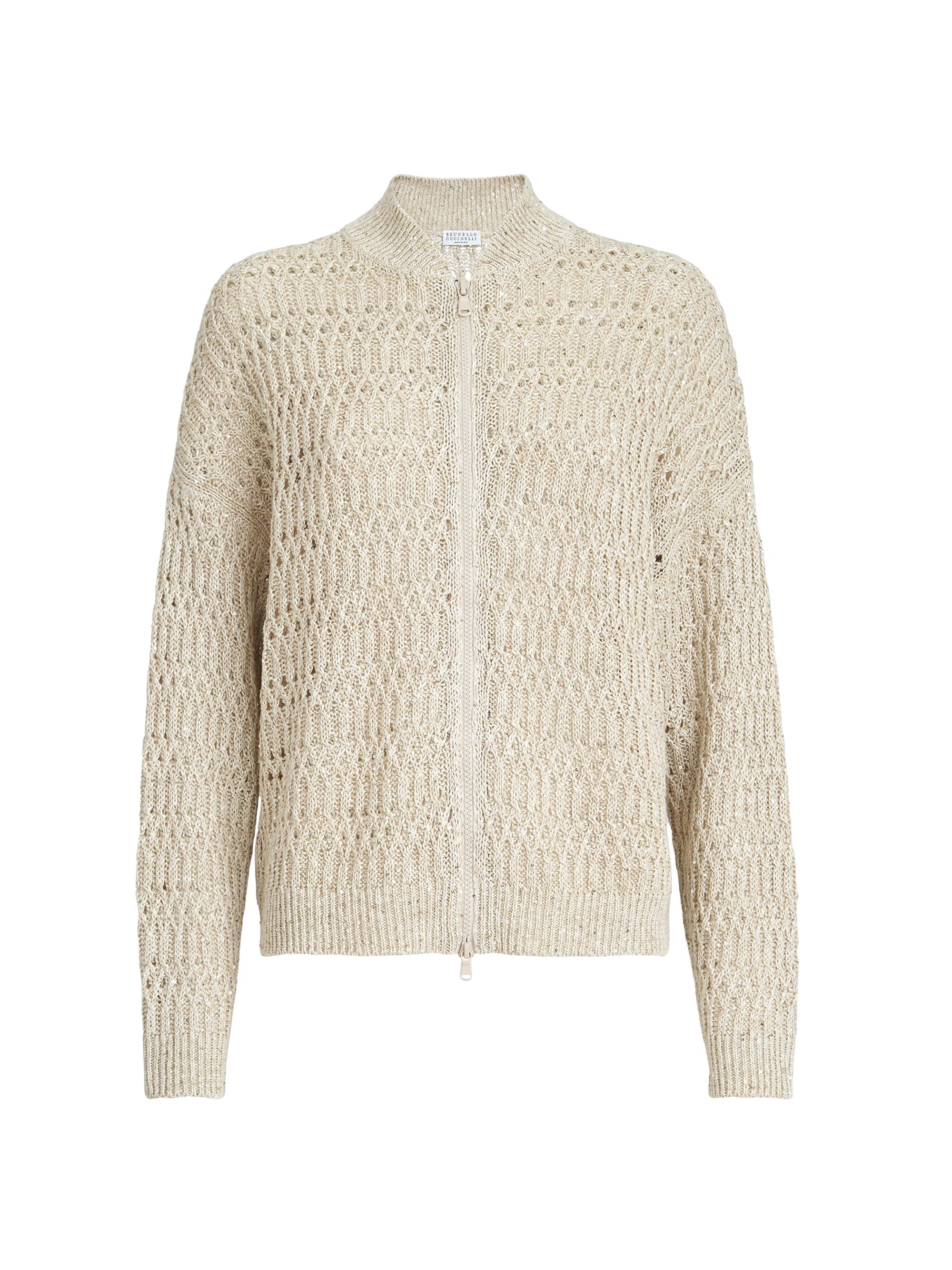 Brunello Cucinelli Linen Dazzling Braids Cardigan | Saks Fifth Avenue