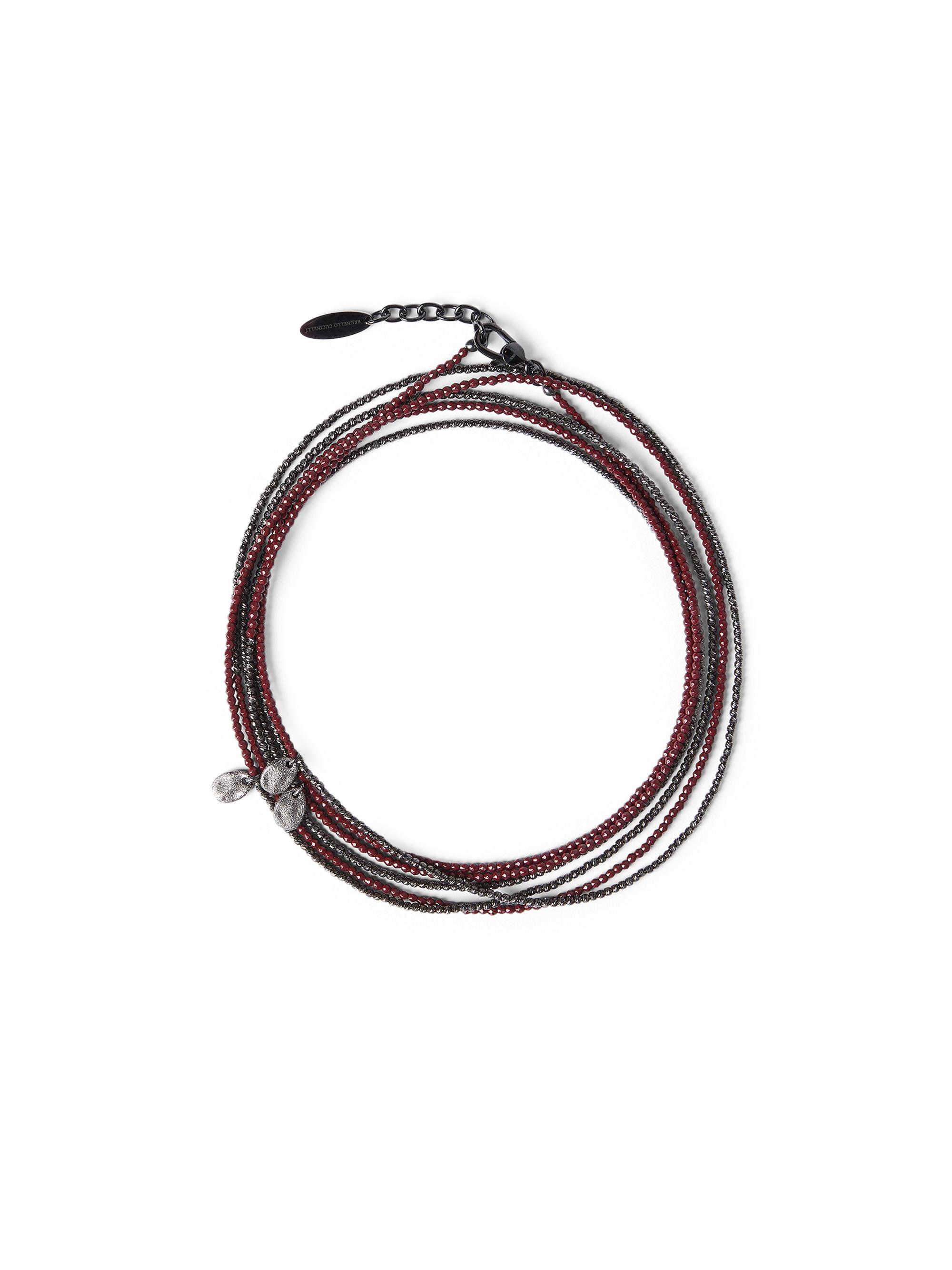 Brunello Cucinelli Women's Hematite and Sterling Silver Wrap Bracelet - Red