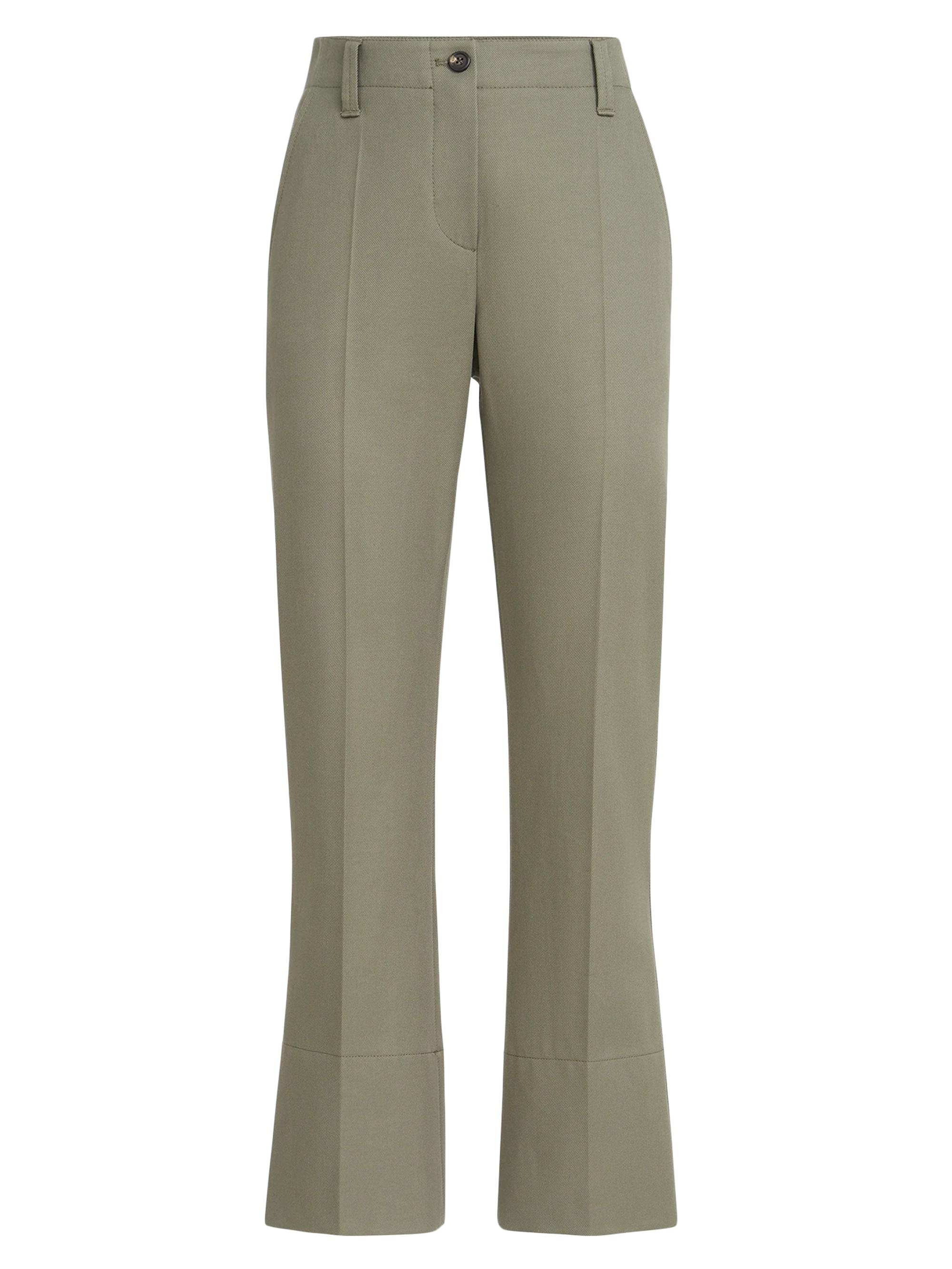 Brunello Cucinelli Women's Stretch Cotton Cover Kickflare Cigarette Trousers - Olive