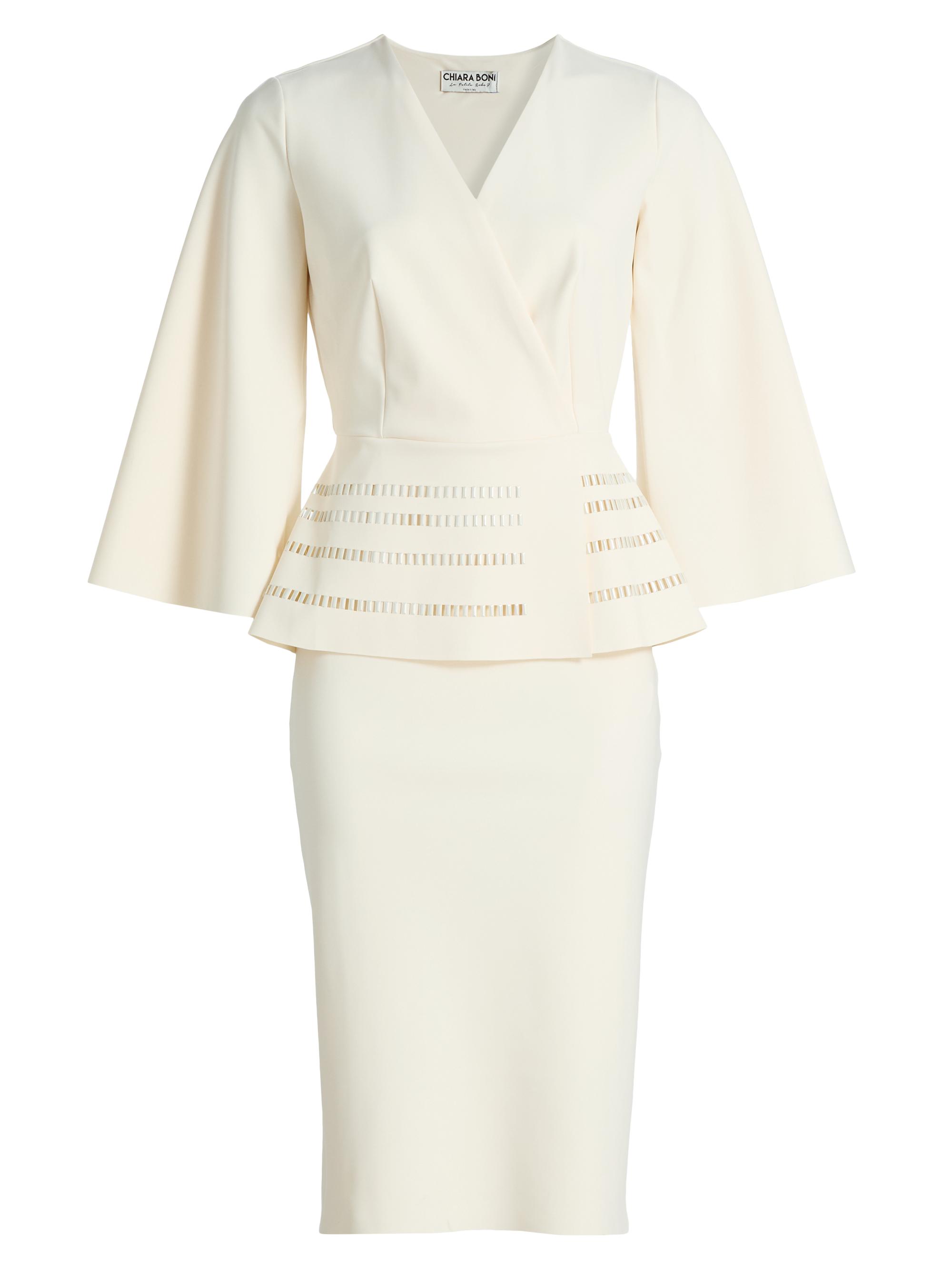 Chiara Boni La Petite Robe Women's Alima Wrap Peplum Midi-Dress - Cream