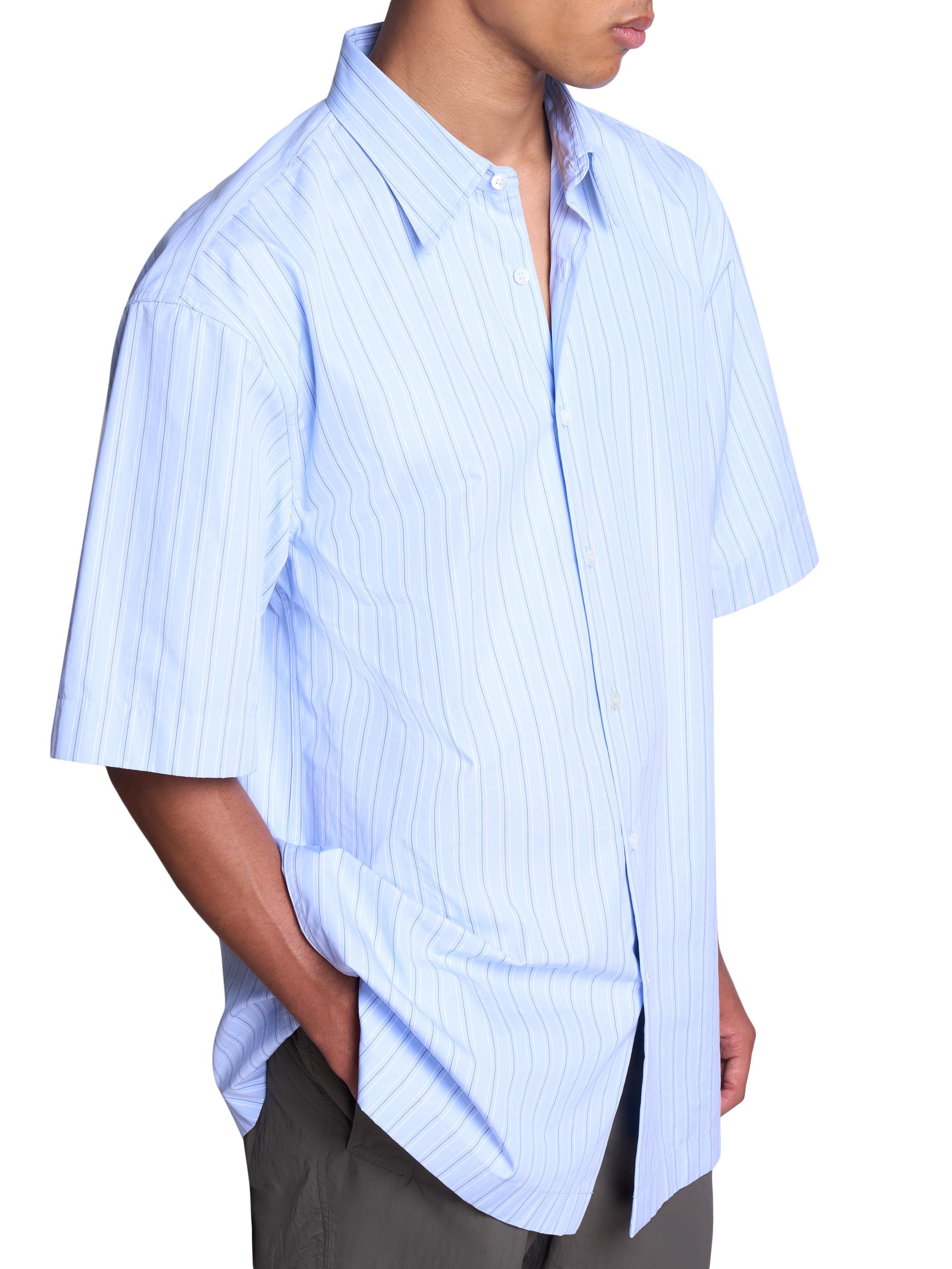 Dries Van Noten Men's Cassidy Striped Cotton Short-Sleeve Shirt - Light Blue | Thumbnail 6