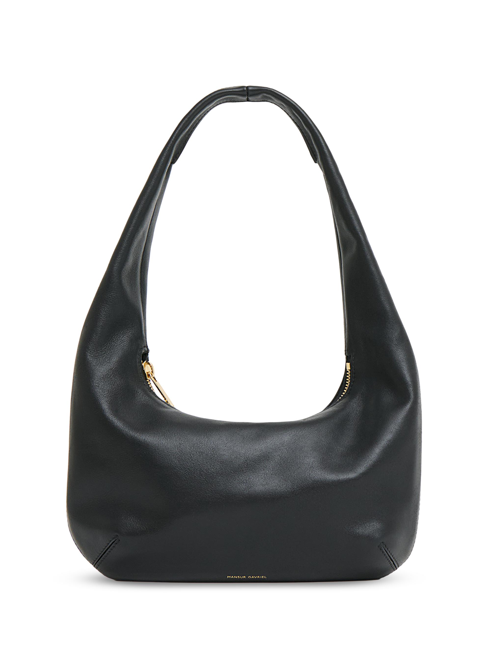 Mansur Gavriel Women's Embossed Logo Leather Shoulder Bag - Black