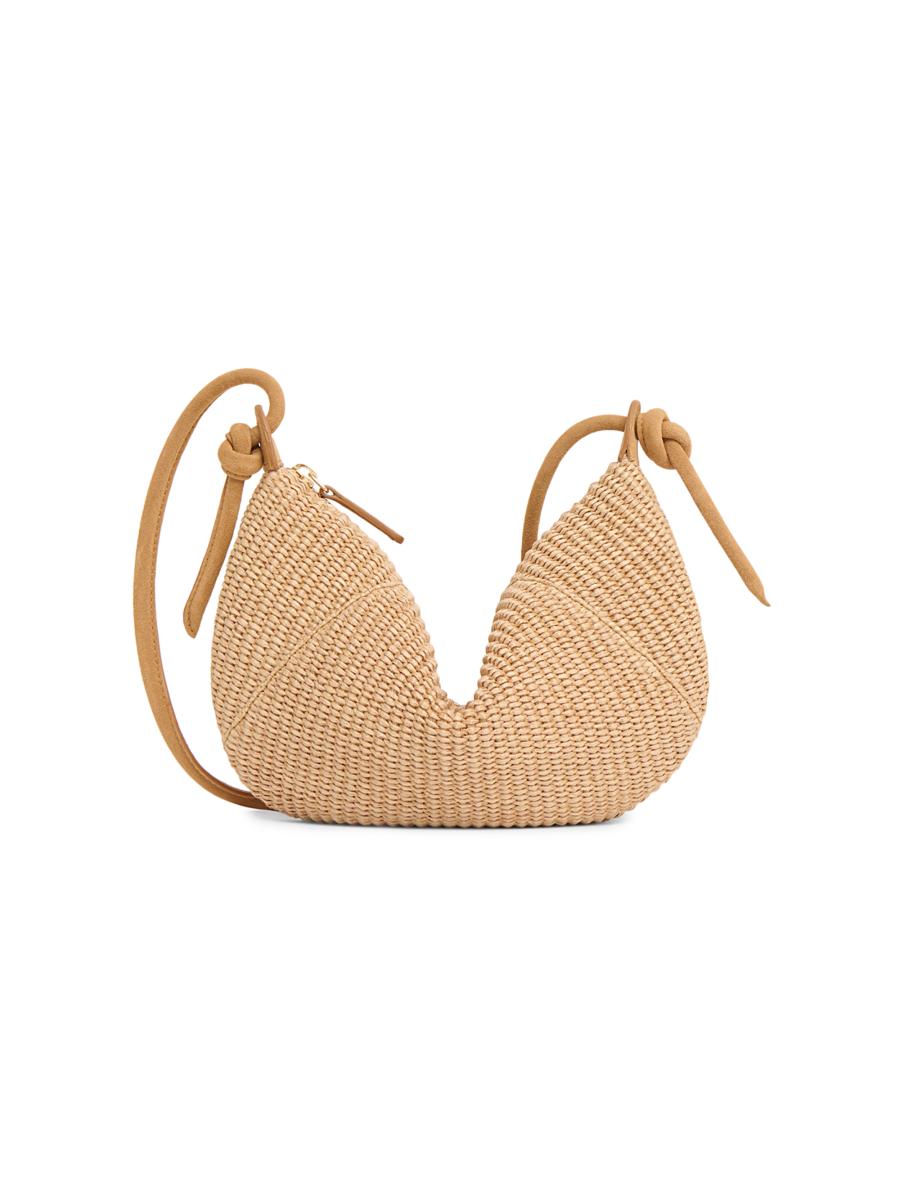Mansur Gavriel Mini Fortuna Raffia & Suede Crossbody Bag | Saks