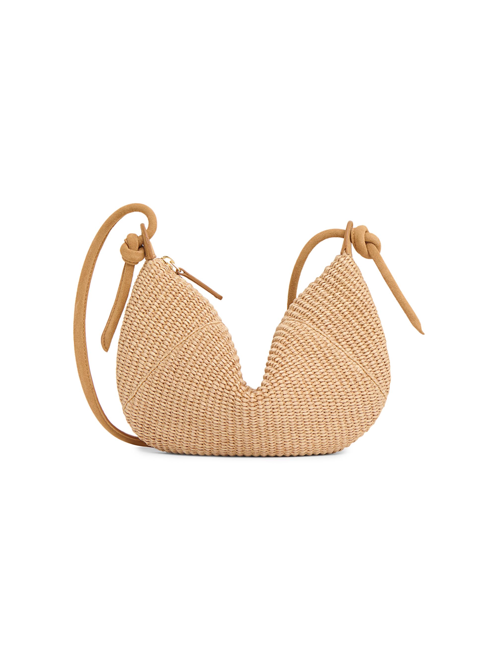 Mansur Gavriel Women's Mini Fortuna Raffia & Suede Crossbody Bag - Natural