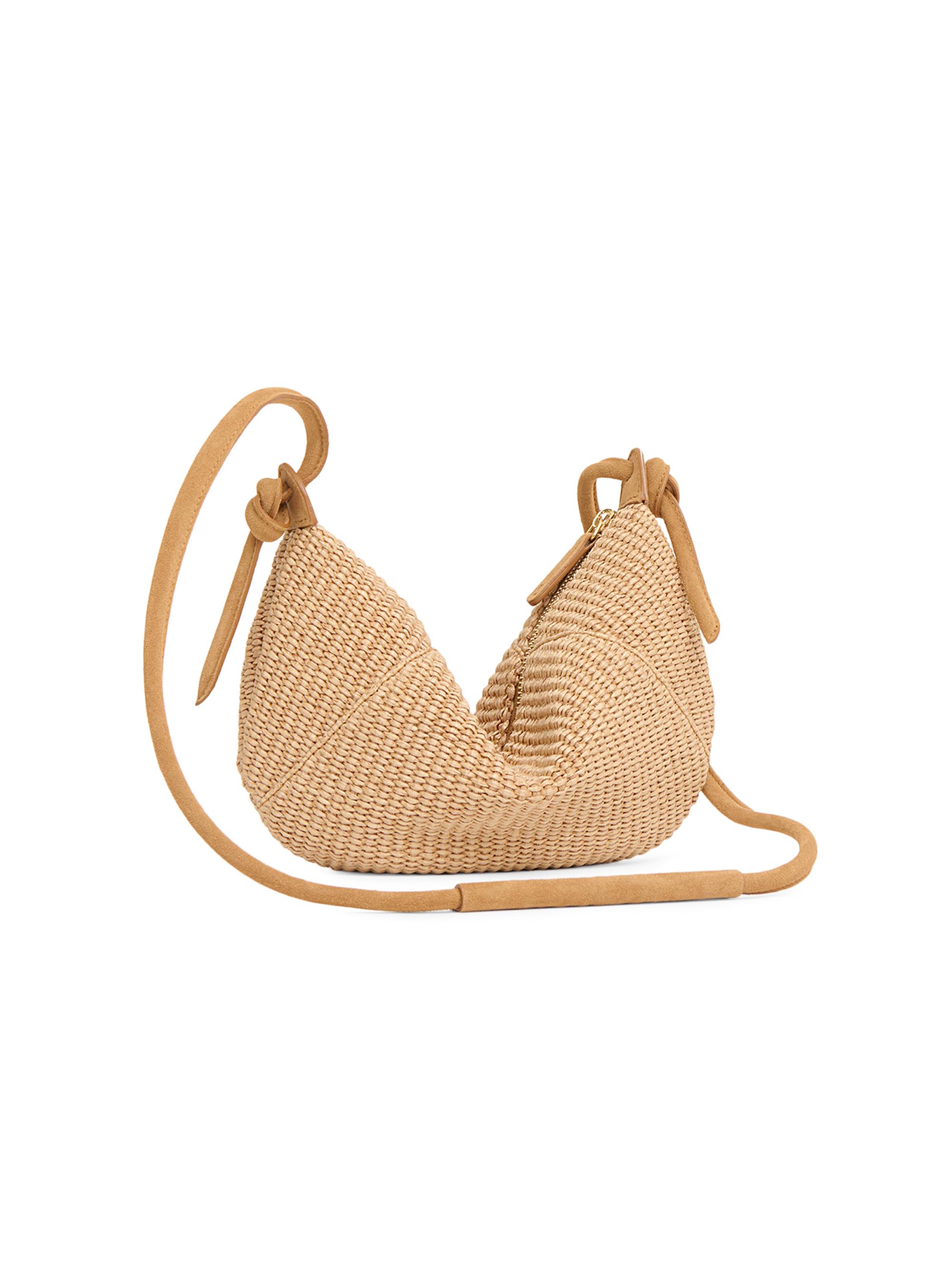 Mansur Gavriel Mini Fortuna Raffia & Suede Crossbody Bag | Saks
