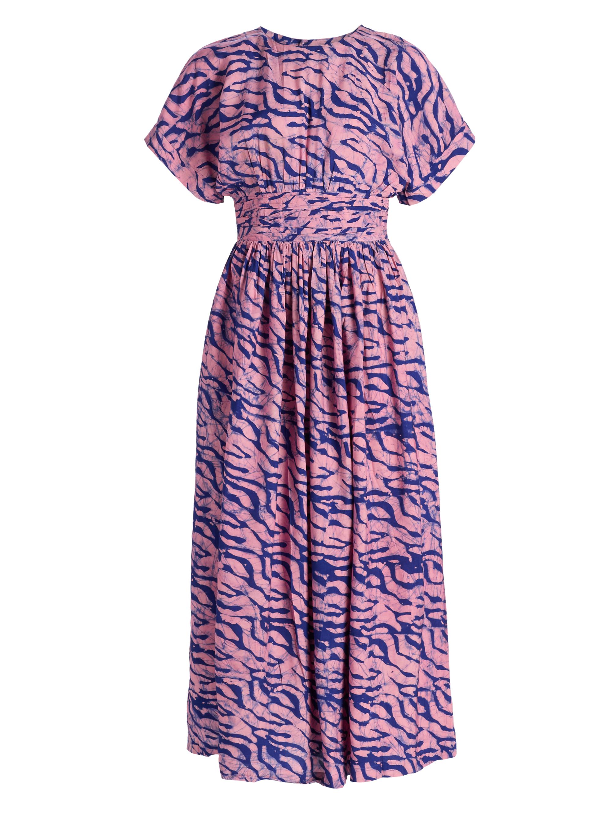 knee length dresses for ladies Green Pineapple Ikat LENZING™ ECOVERO™ Viscose Mini Dress – FARM Rio main image 0