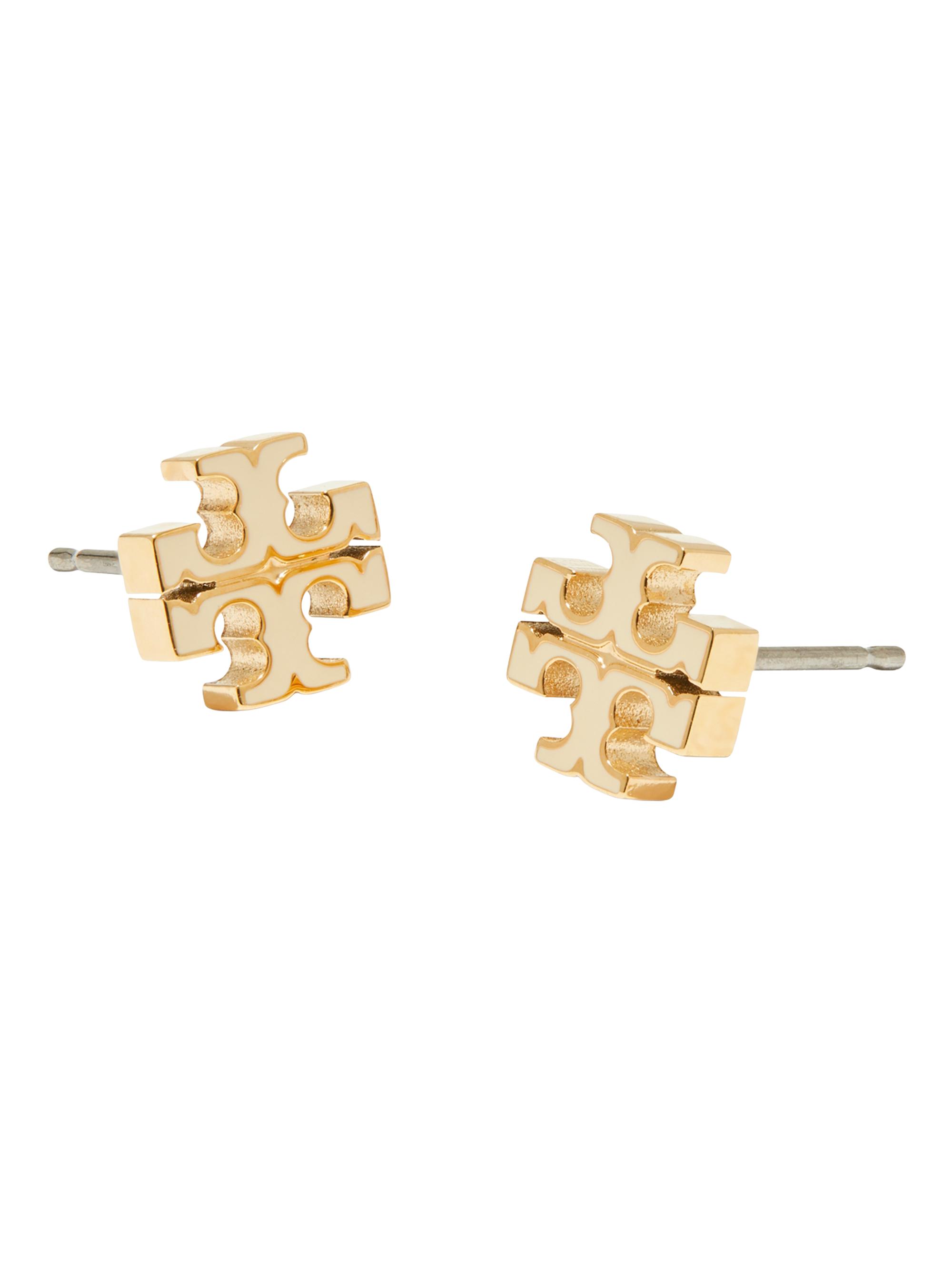Tory Burch Women's  Icon Goldtone & Enamel Stud Earrings - New