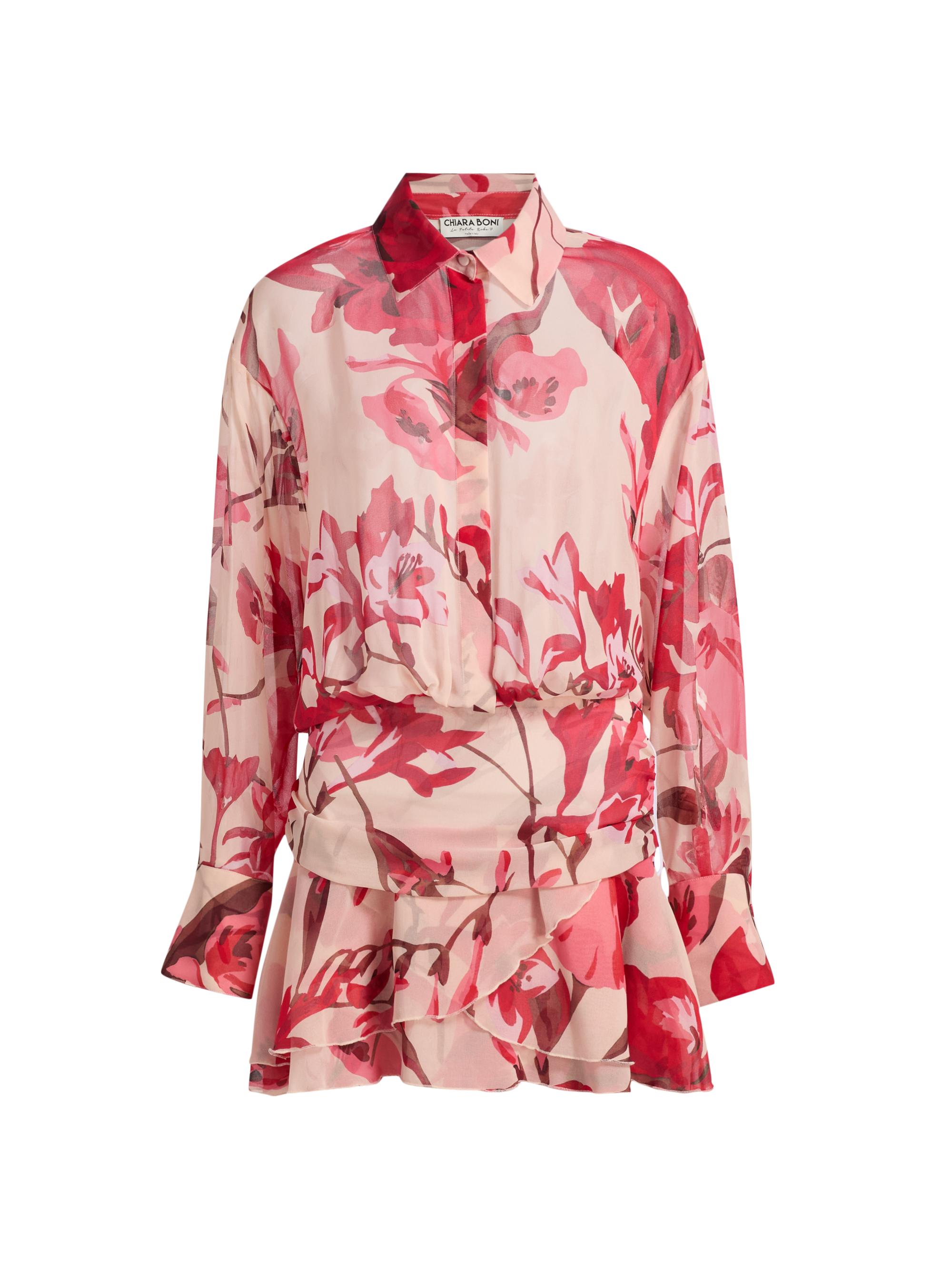 Chiara Boni La Petite Robe Women's Esdra Floral Georgette Mini-Shirtdress - Carole Rose