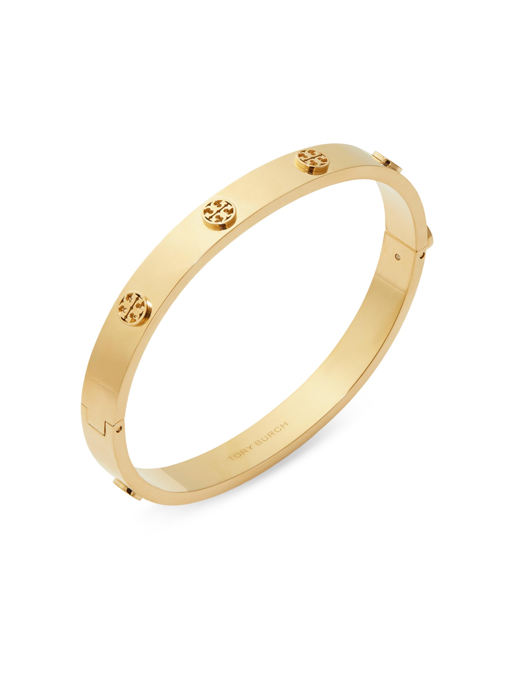 Tory Burch Women's Icon Goldtone Stainless Steel Logo Bangle - Tory Gold