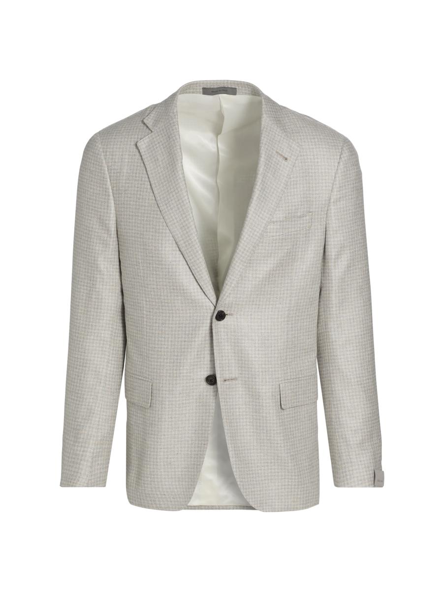 Corneliani Men's Houndstooth Silk Sport Jacket