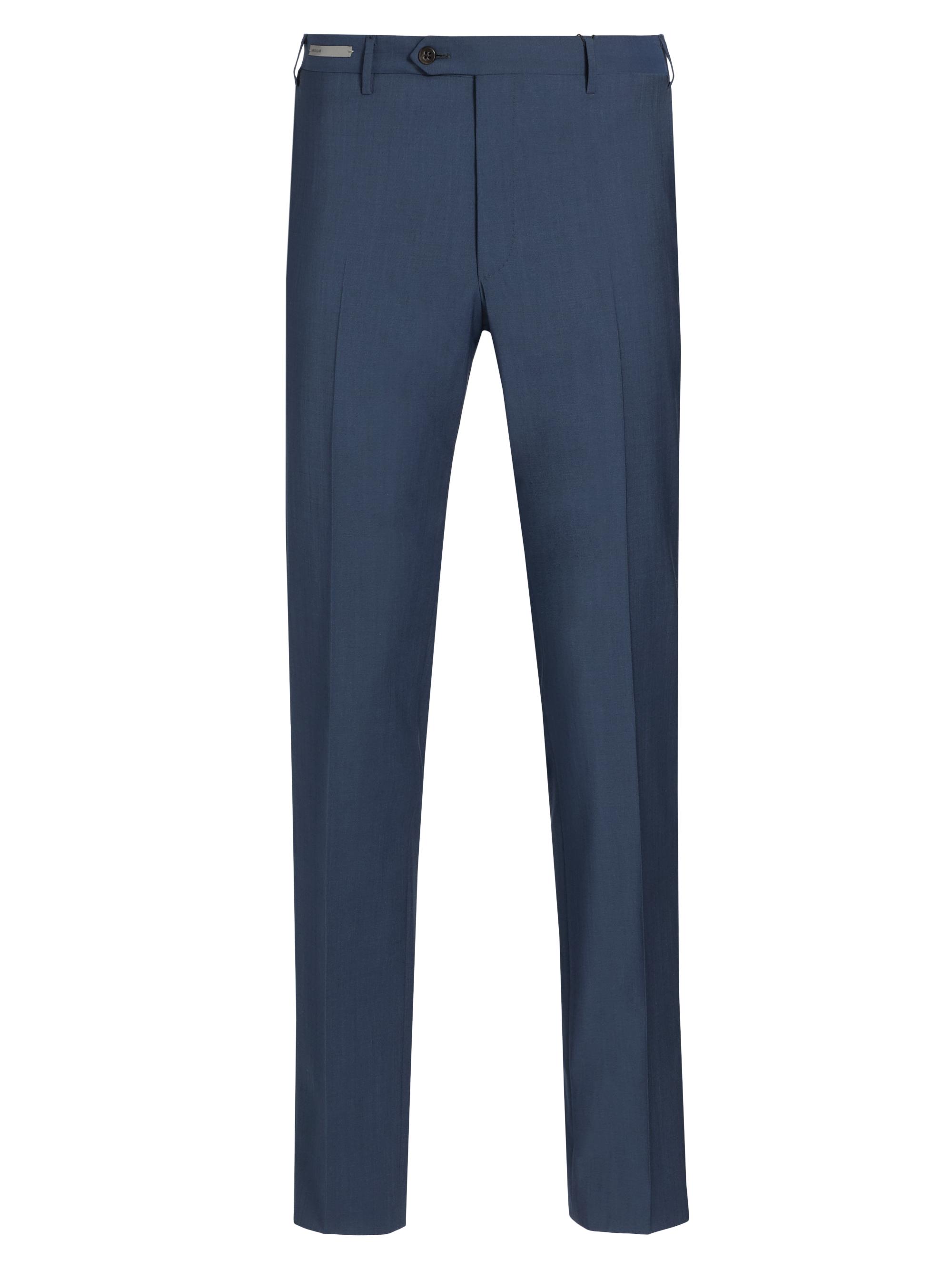 Corneliani Men's Stretch-Wool Straight-Leg Pants - Light Blue
