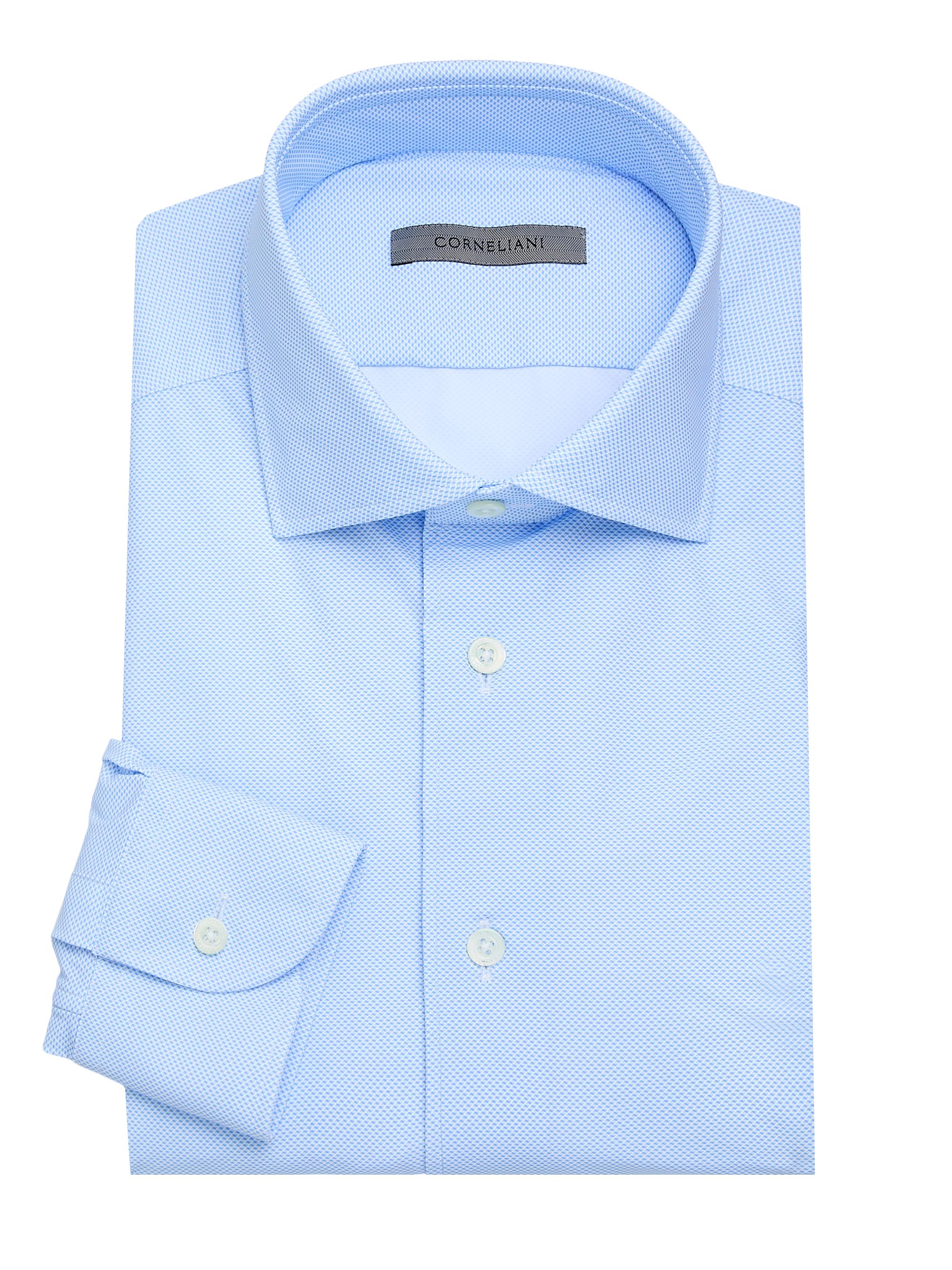 Corneliani Men's Performance Stretch-Nylon Shirt - Light Blue Micro