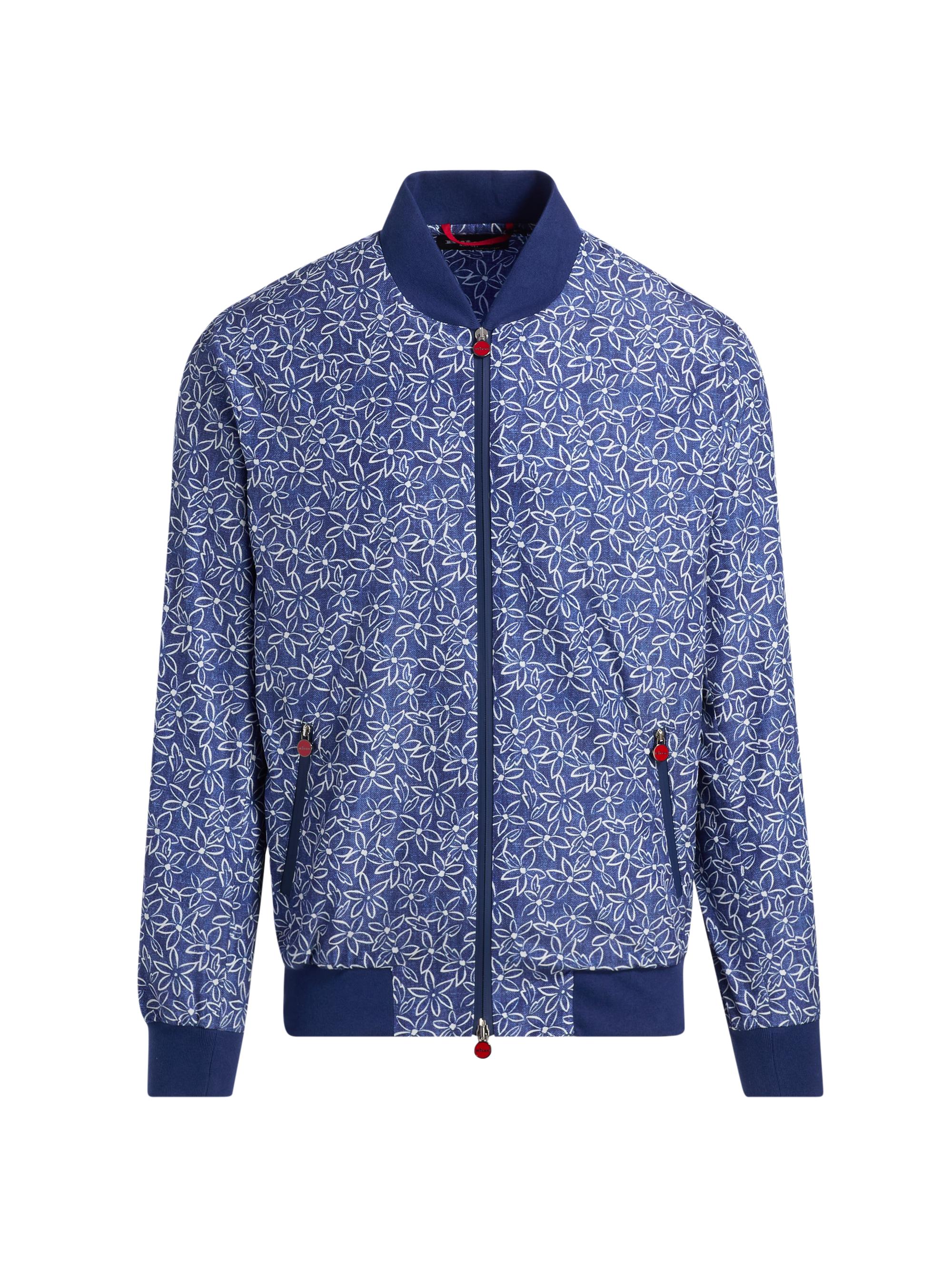 Kiton Men's Floral Swim Bomber Jacket - Blue