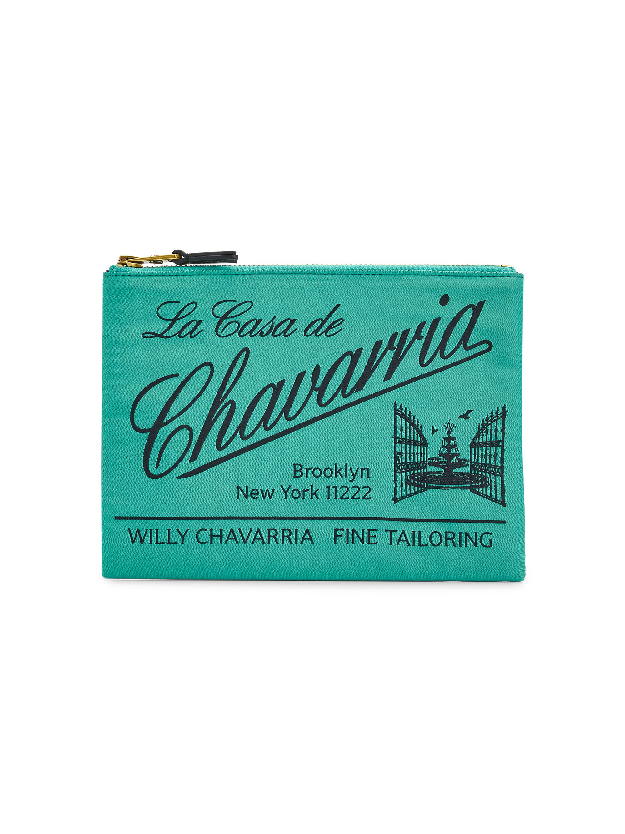 Willy Chavarria Men's Label Pouch - Uniform Green